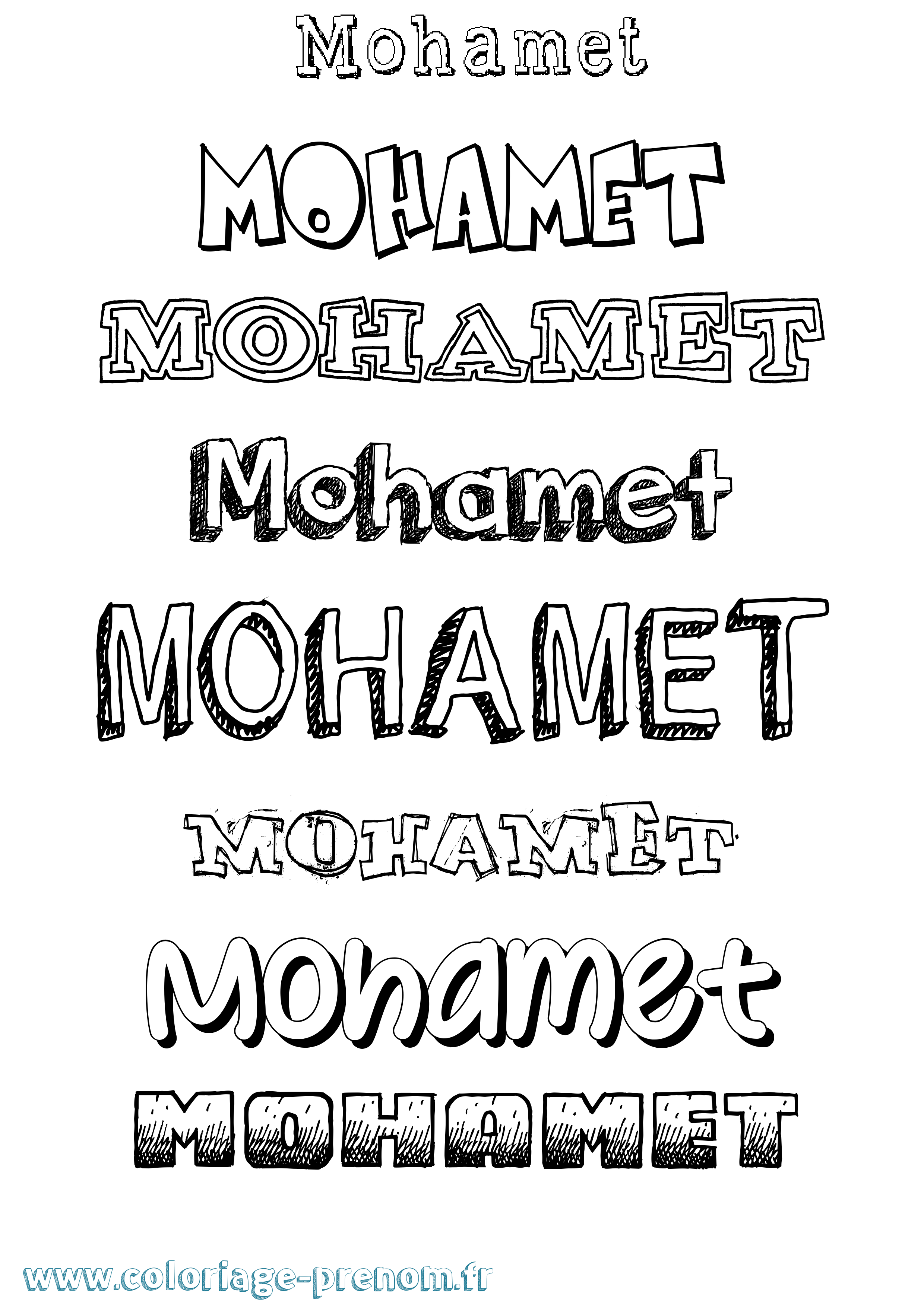 Coloriage Mohamet Dessiné Coloriage prénom Mohamet Dessiné