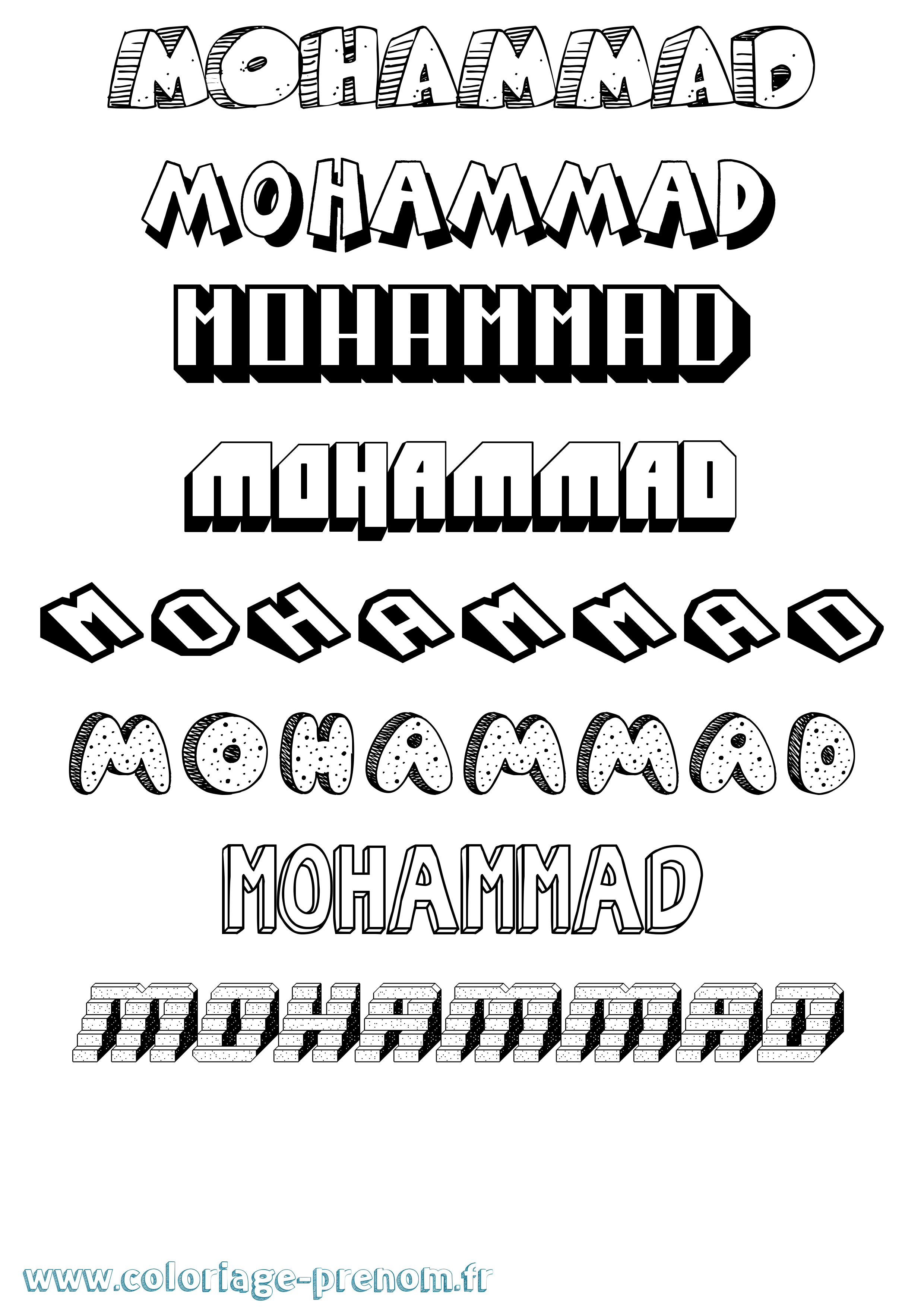 Coloriage prénom Mohammad