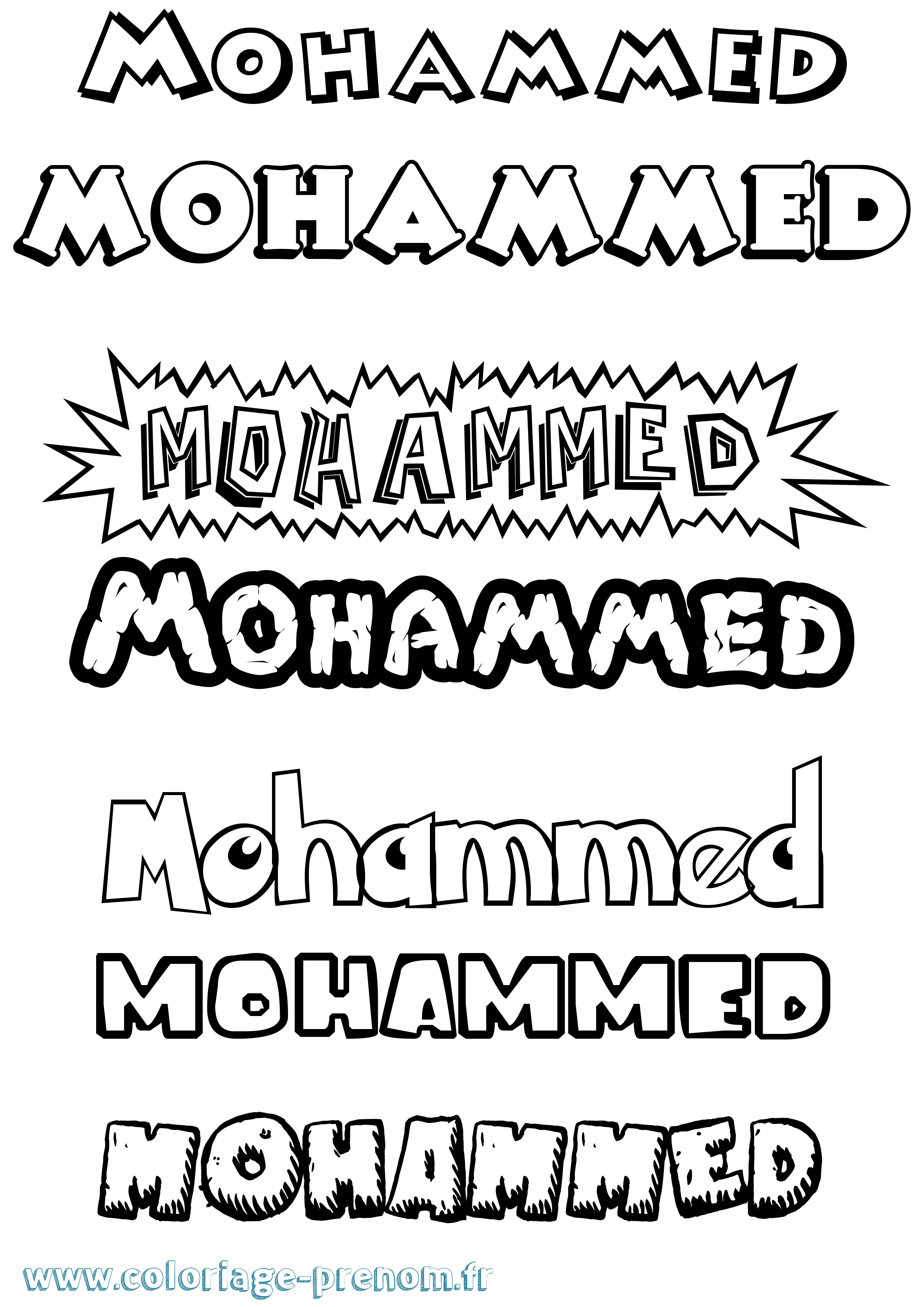Coloriage Mohammed Dessin Animé Coloriage prénom Mohammed Dessin Animé