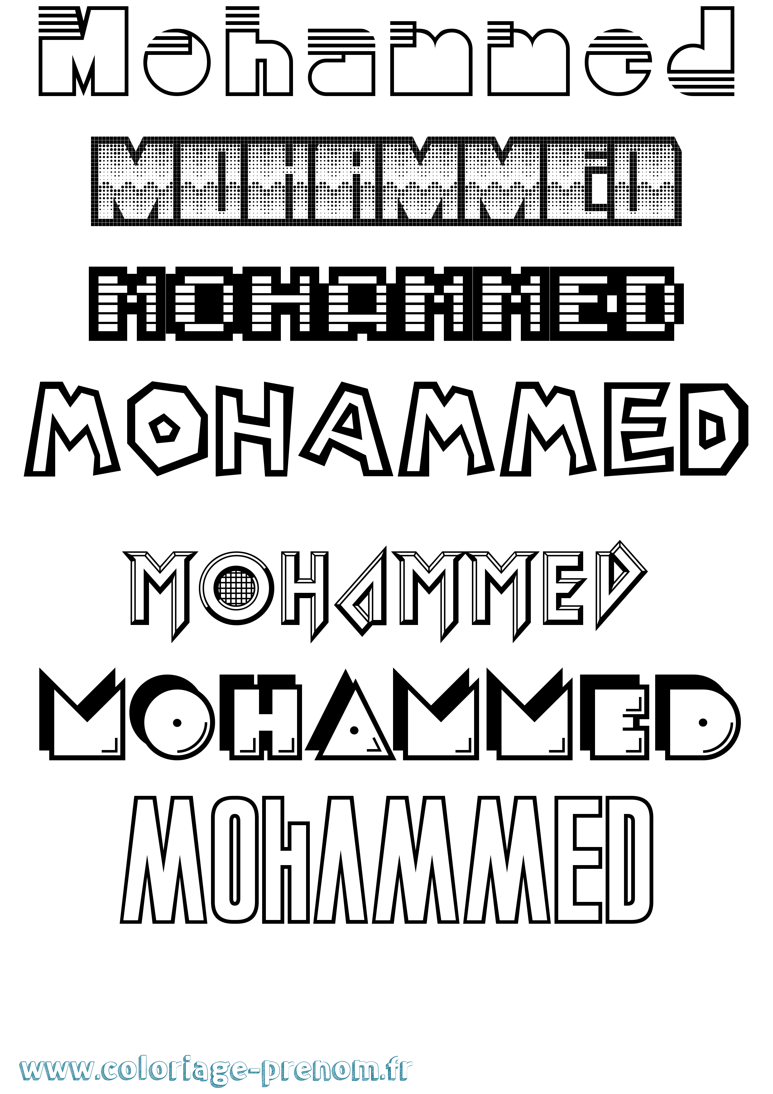 Coloriage Mohammed Jeux Vidéos Coloriage prénom Mohammed Jeux Vidéos