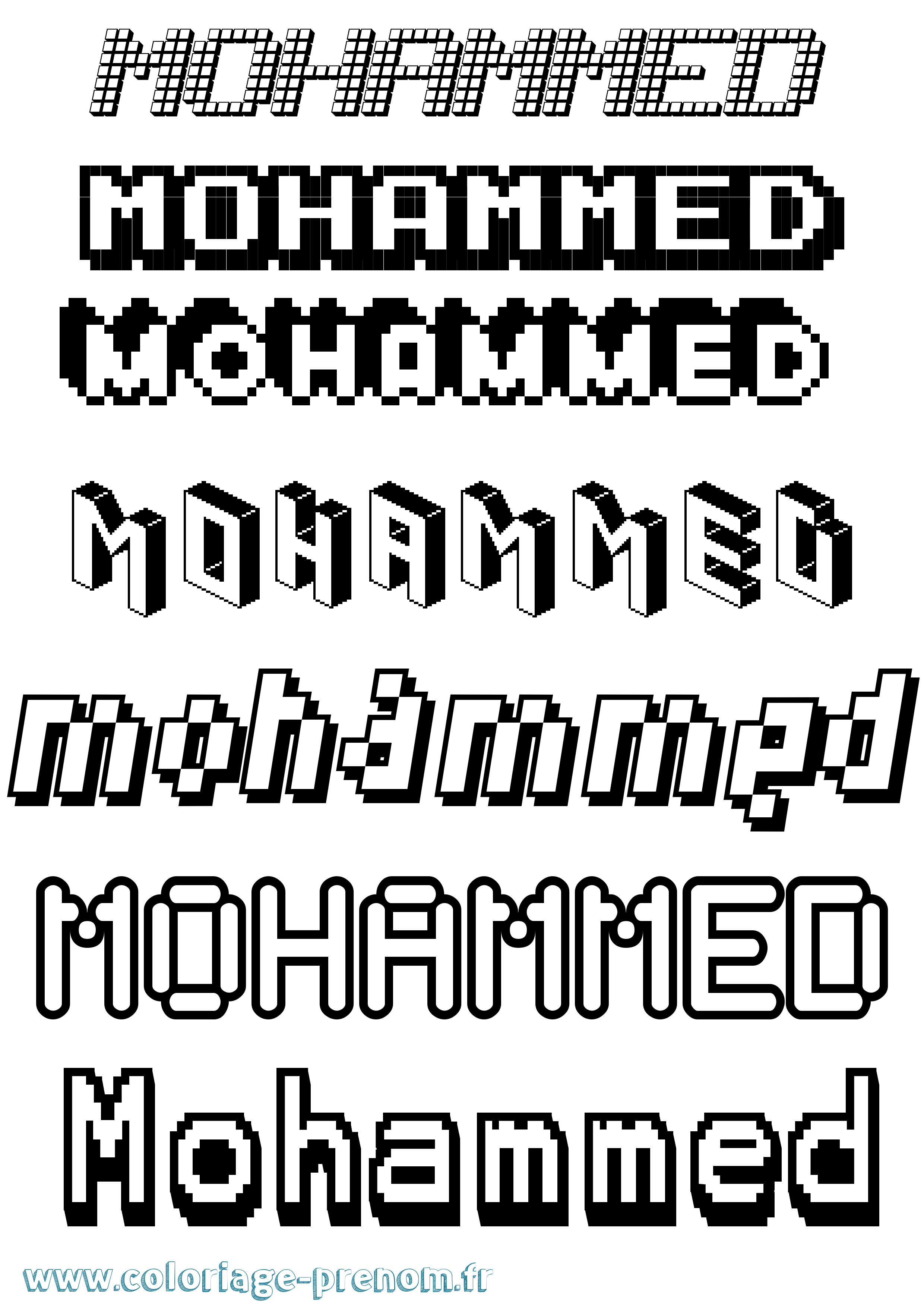 Coloriage prénom Mohammed