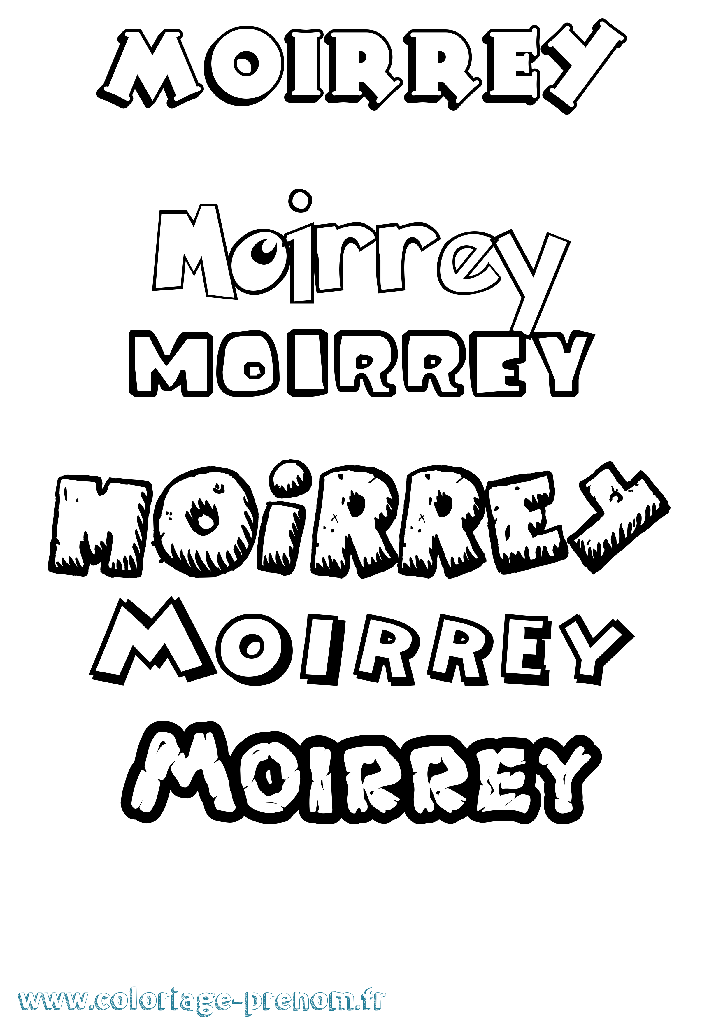 Coloriage prénom Moirrey Dessin Animé