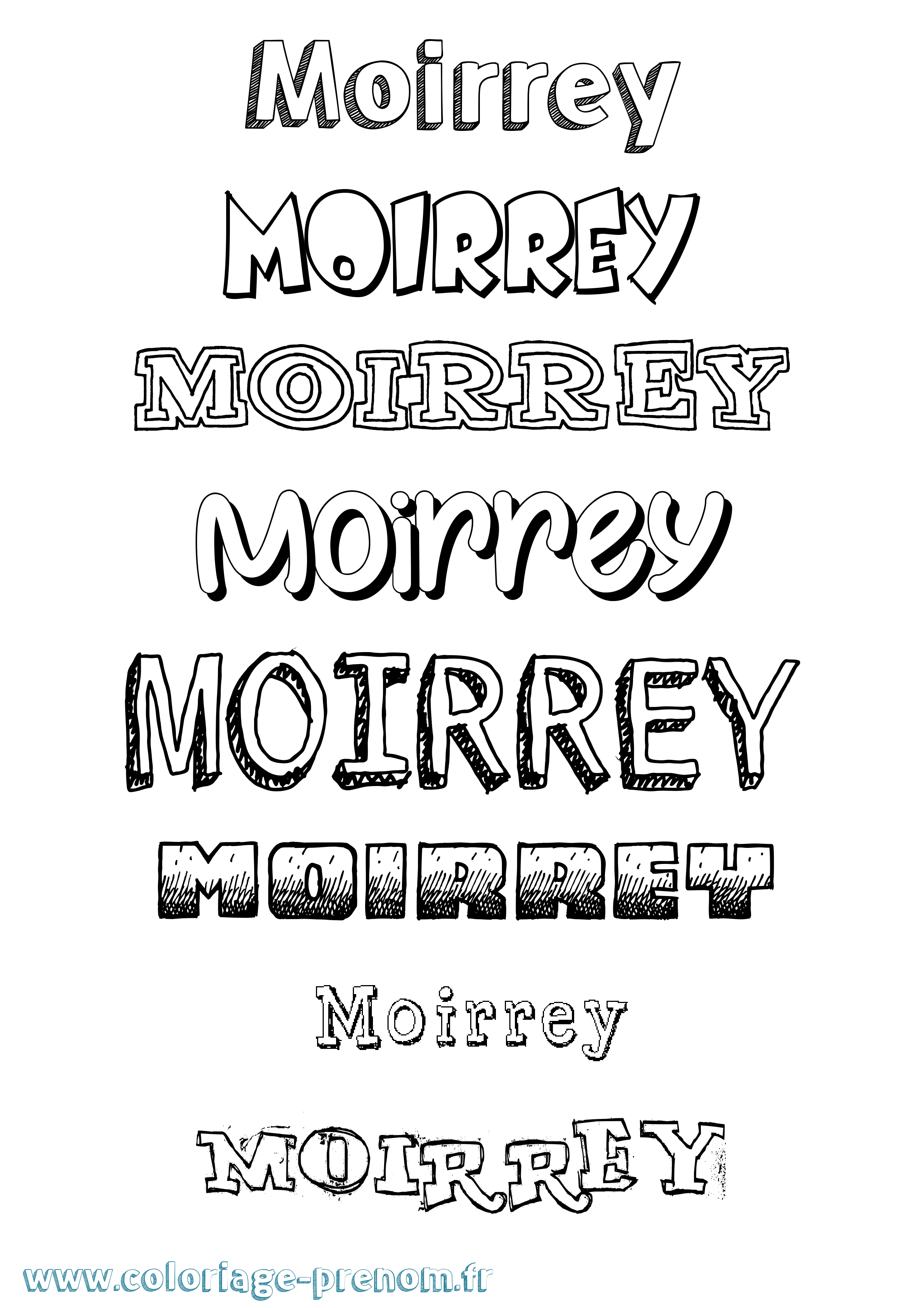 Coloriage prénom Moirrey Dessiné