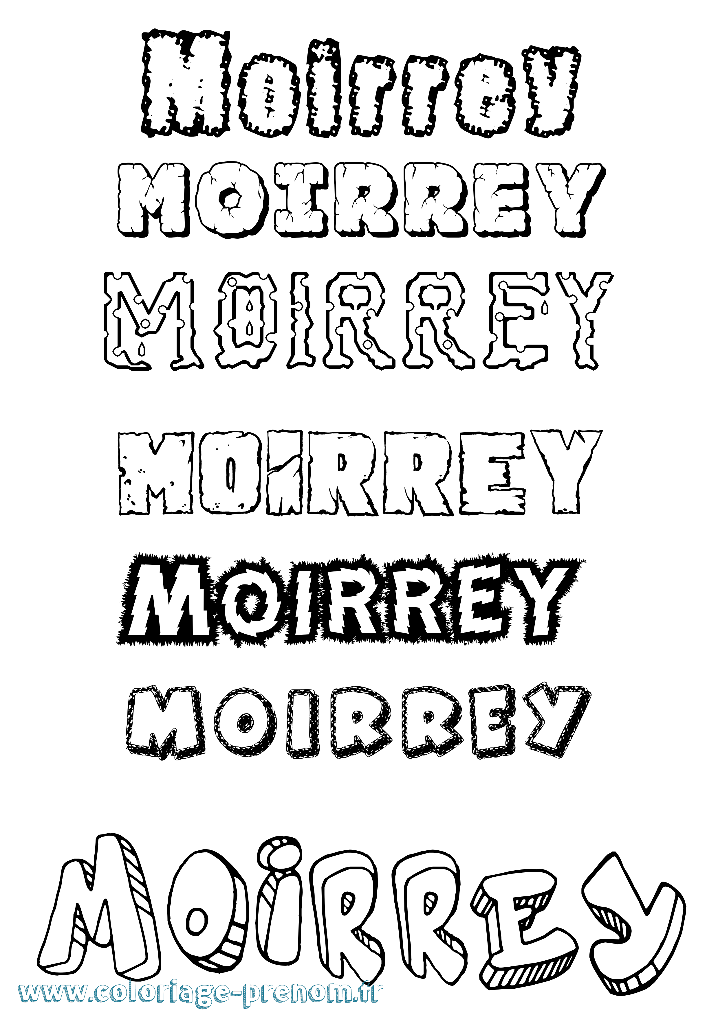 Coloriage prénom Moirrey Destructuré