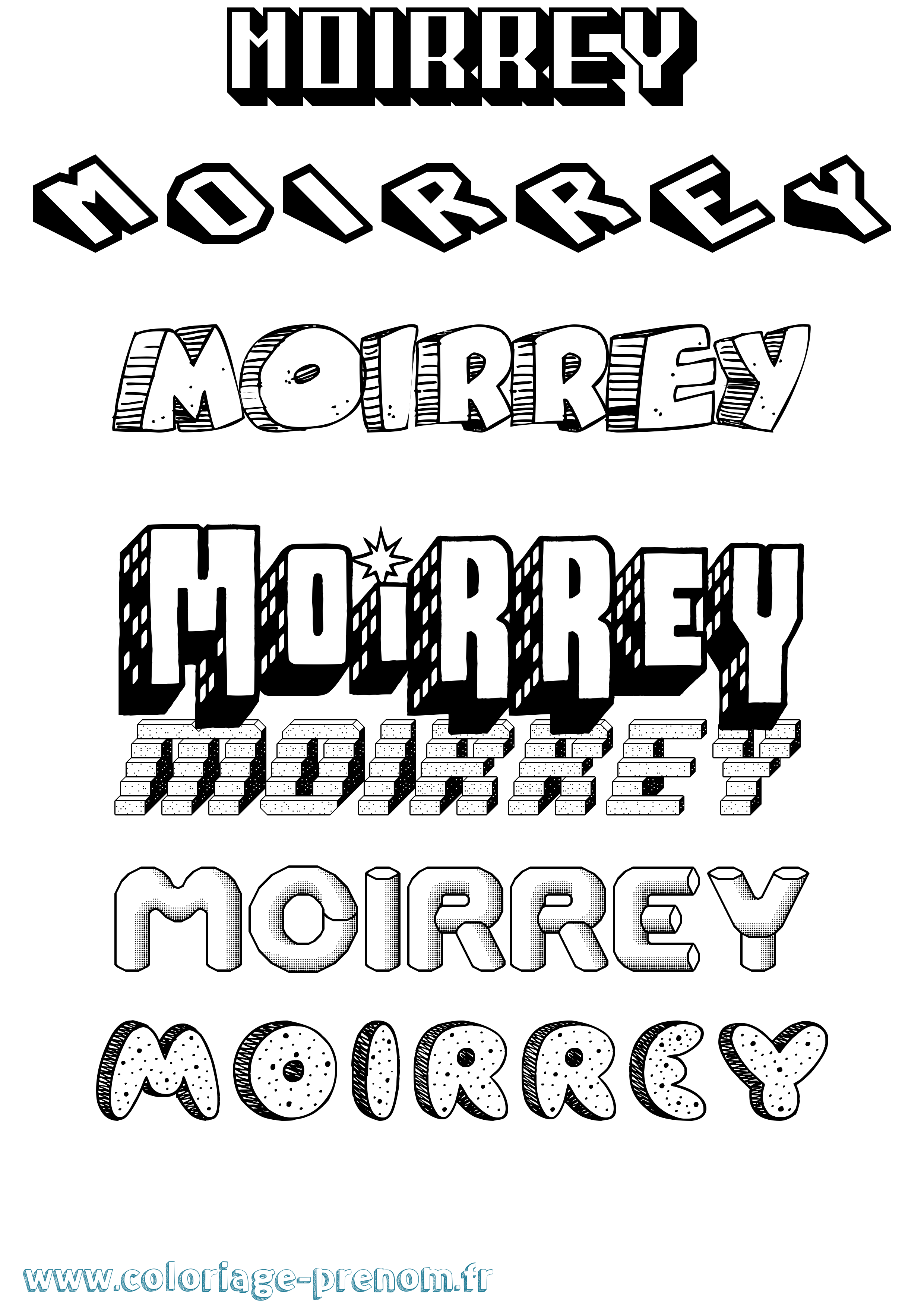 Coloriage prénom Moirrey Effet 3D