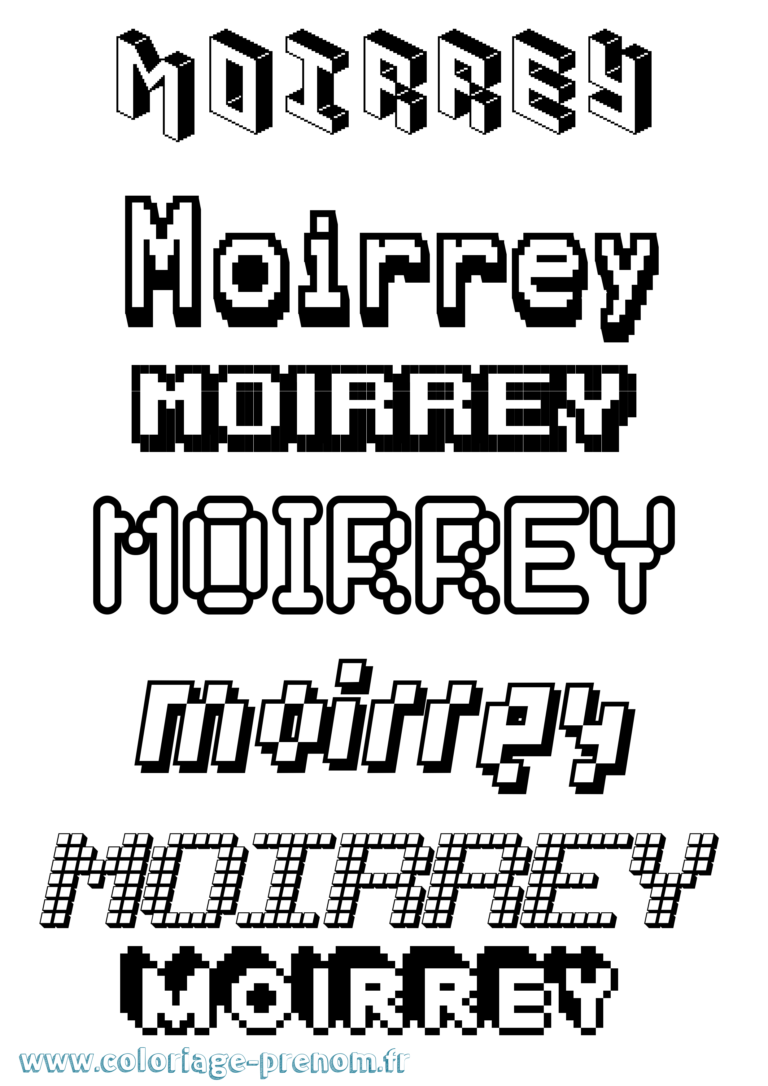 Coloriage prénom Moirrey Pixel