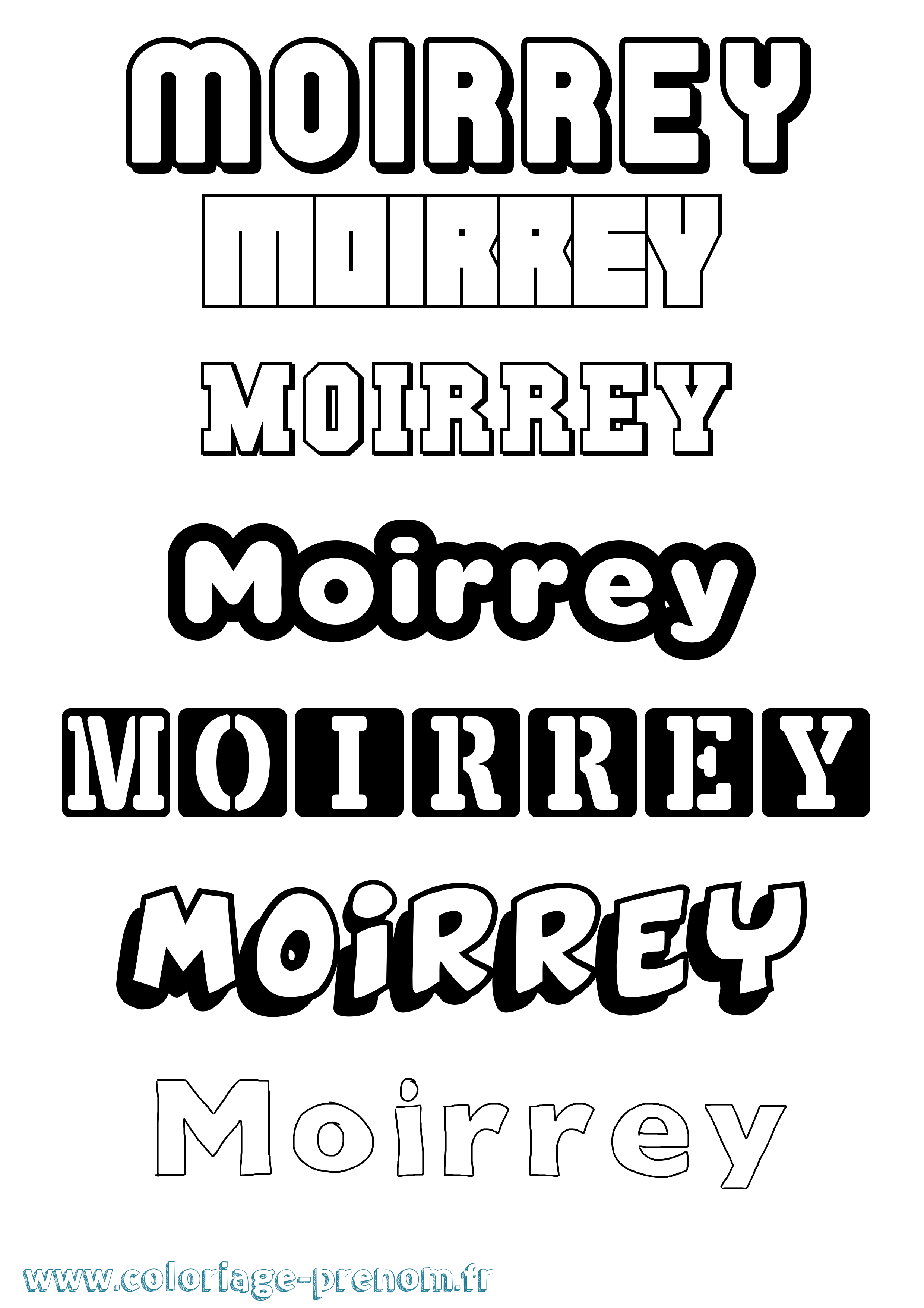 Coloriage prénom Moirrey Simple