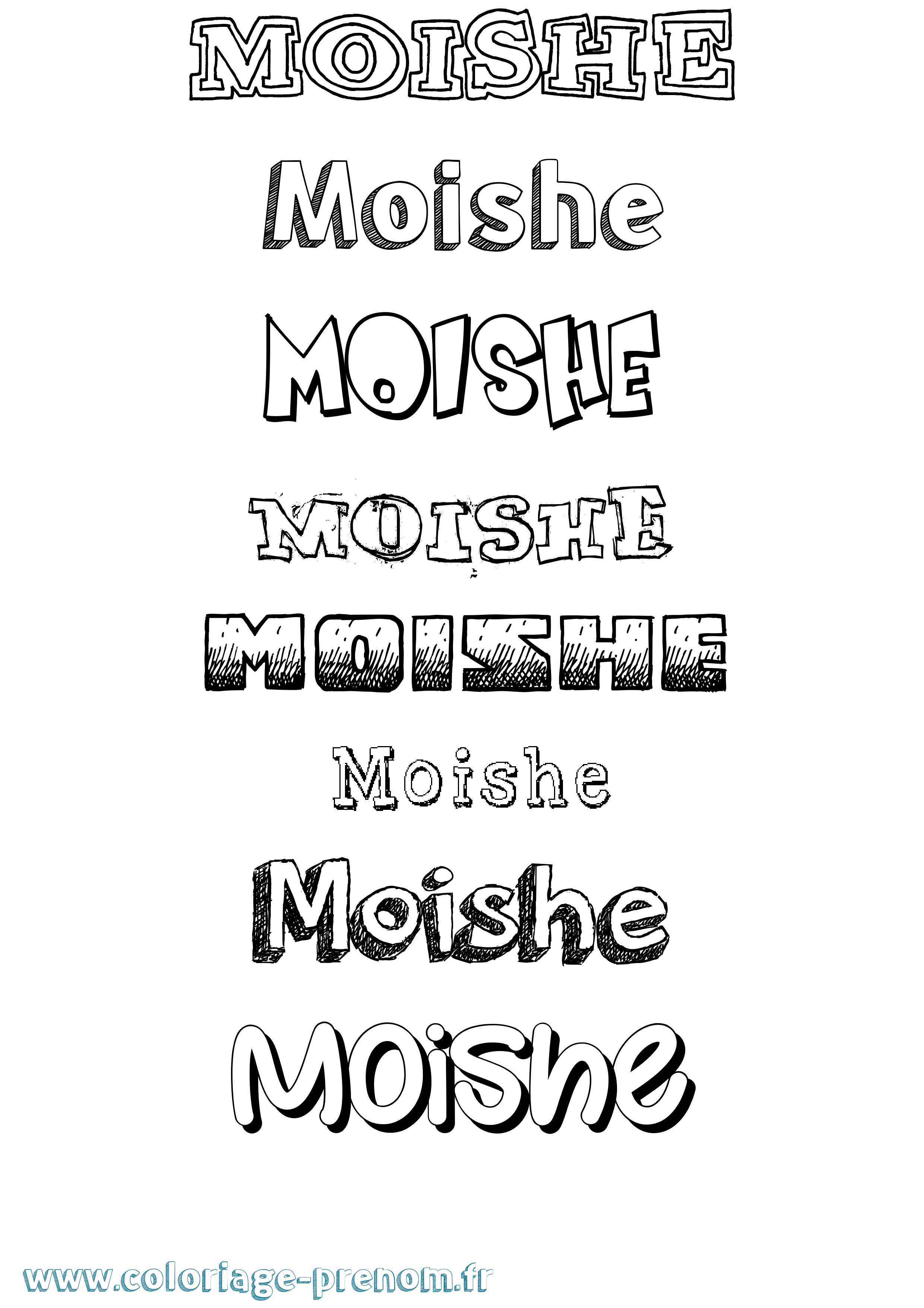 Coloriage prénom Moishe Dessiné