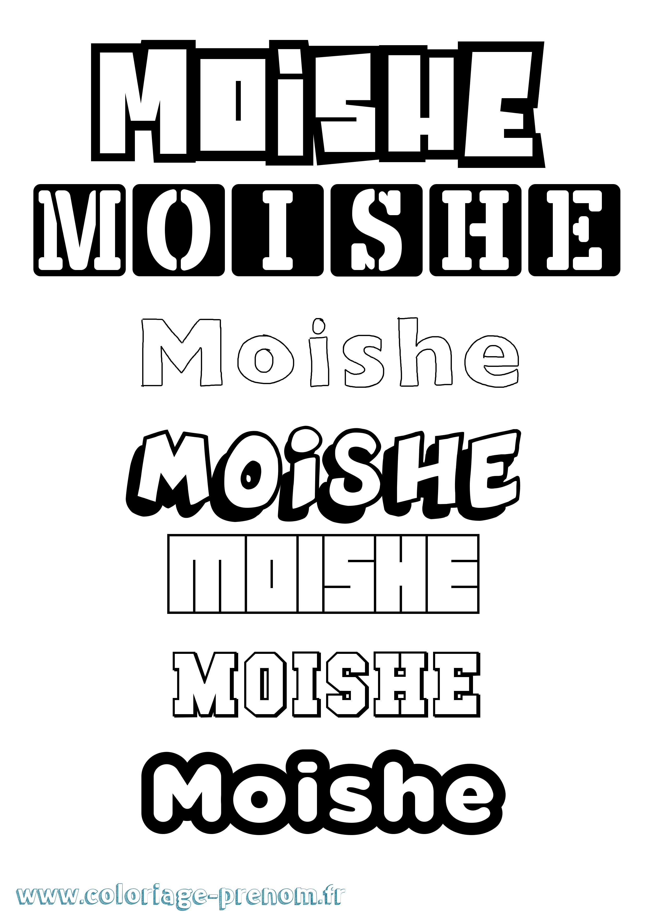 Coloriage prénom Moishe Simple