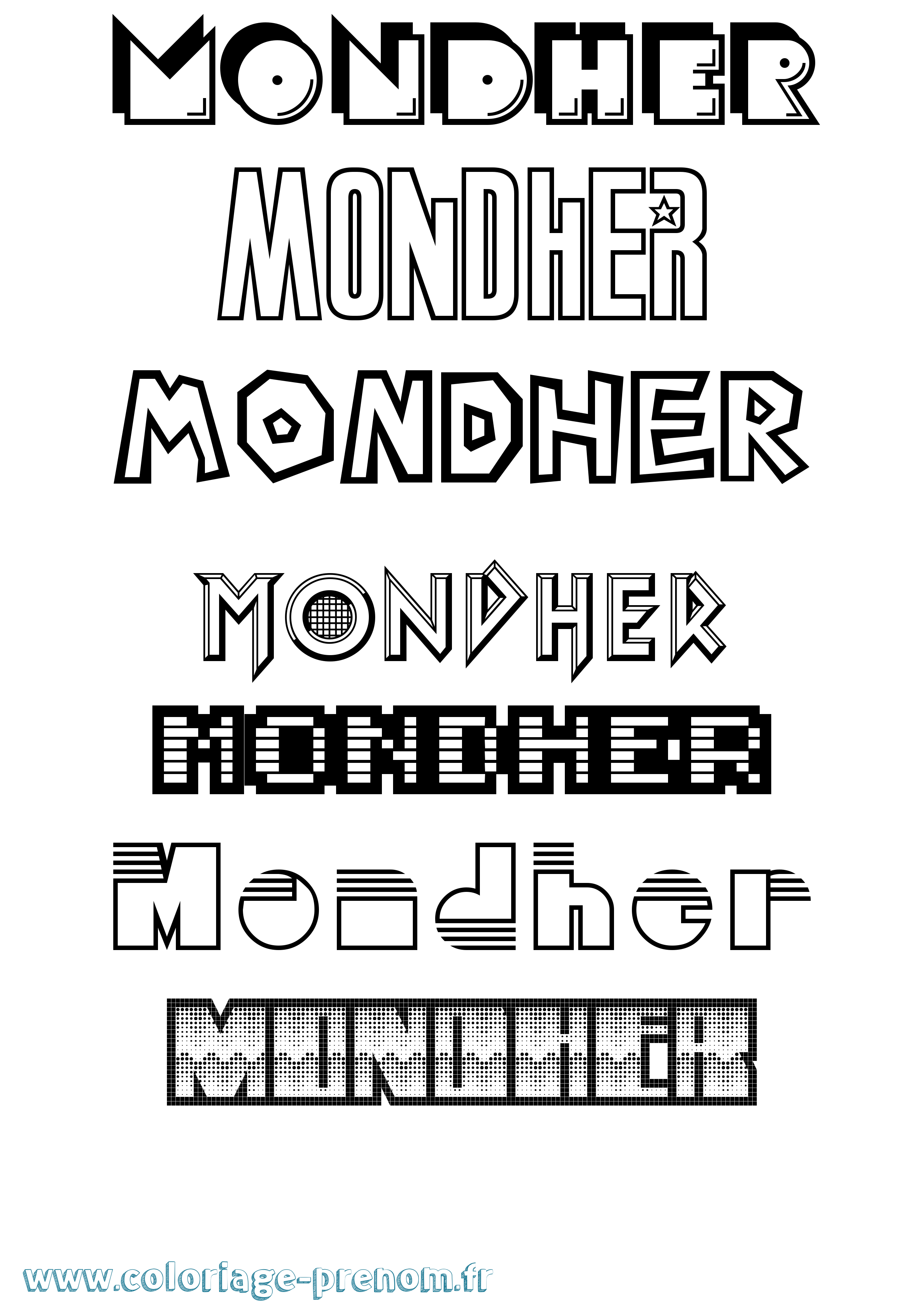 Coloriage Mondher Jeux Vidéos Coloriage prénom Mondher Jeux Vidéos
