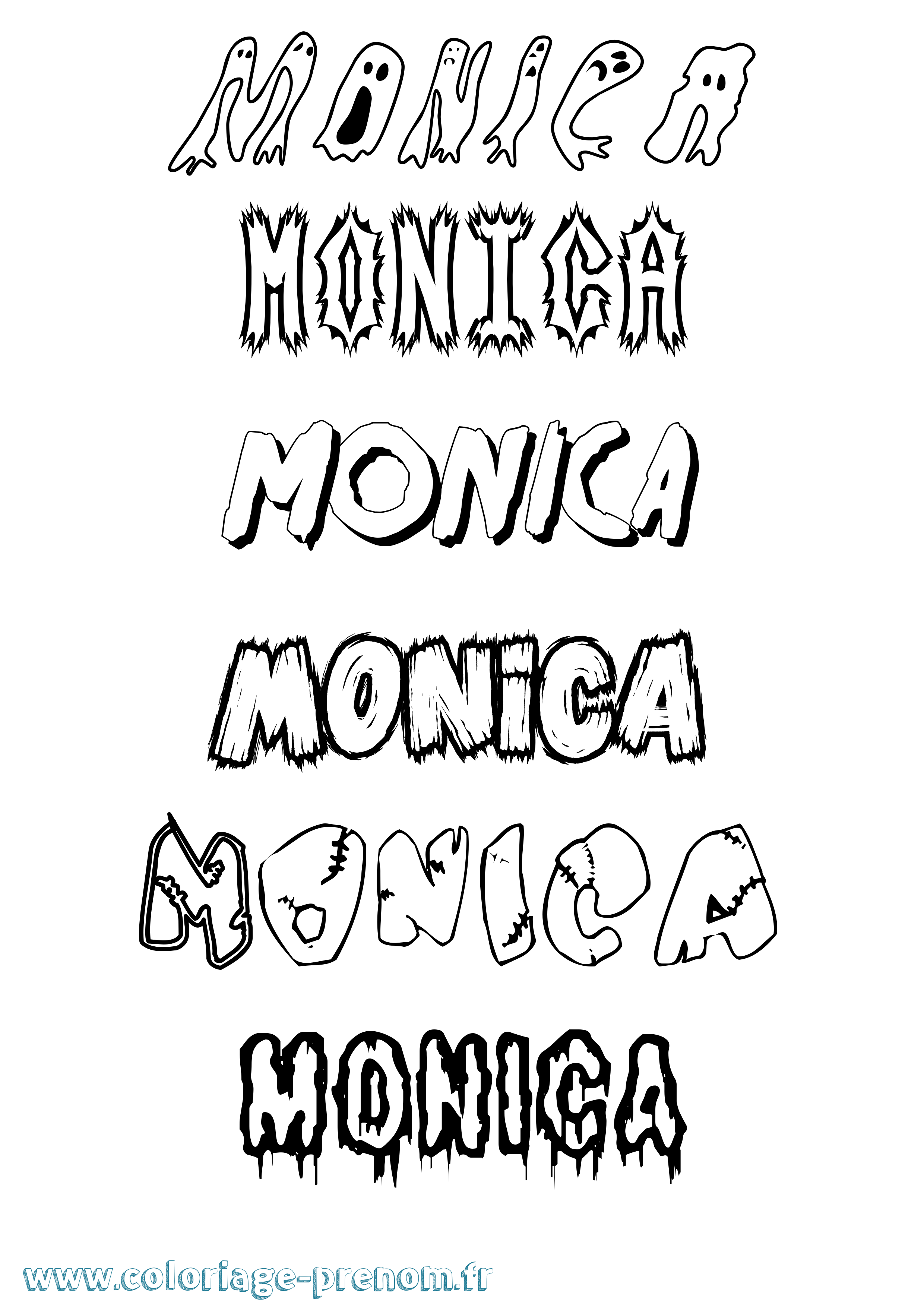 Coloriage Monica Frisson Coloriage prénom Monica Frisson