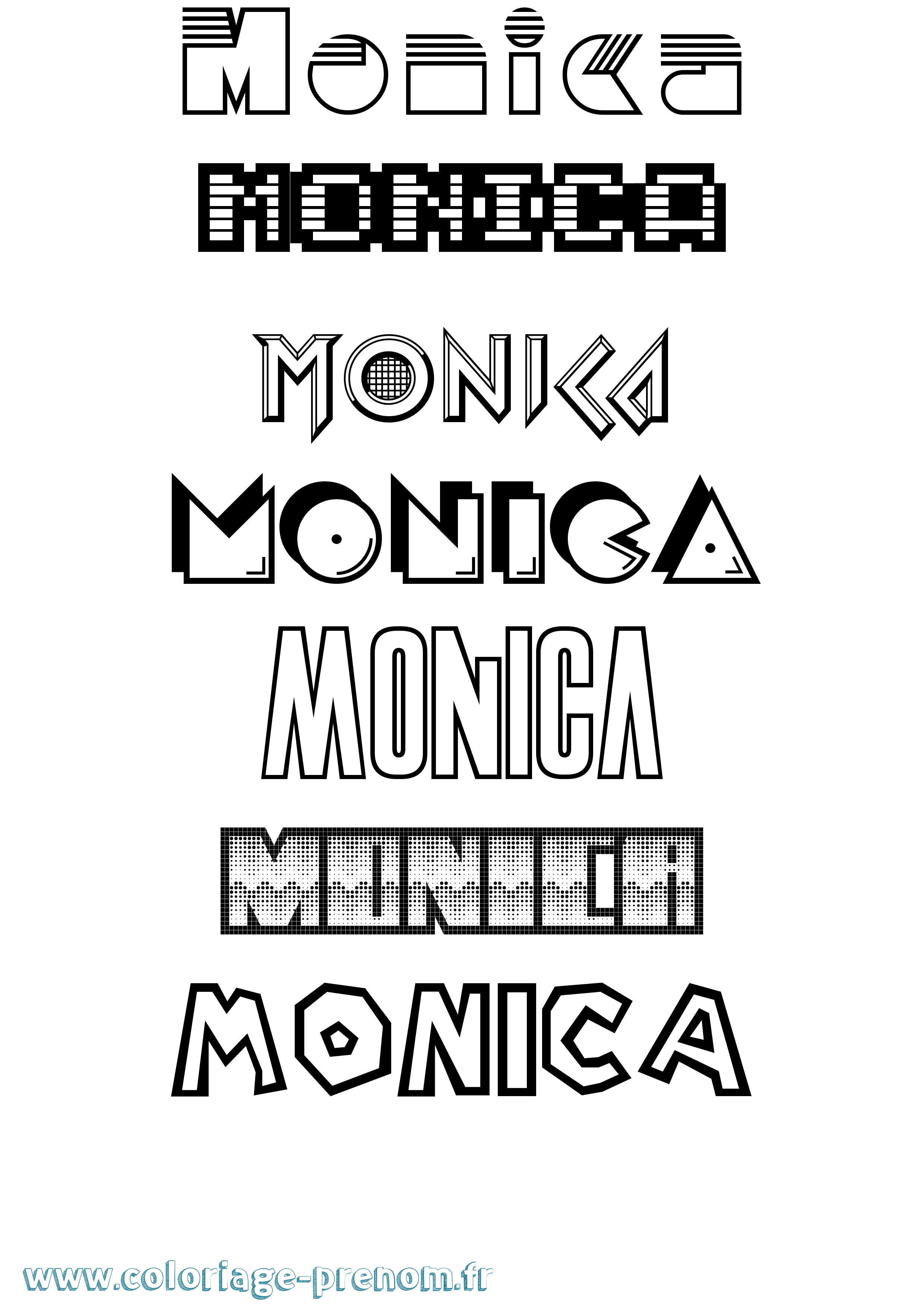 Coloriage prénom Monica Jeux Vidéos