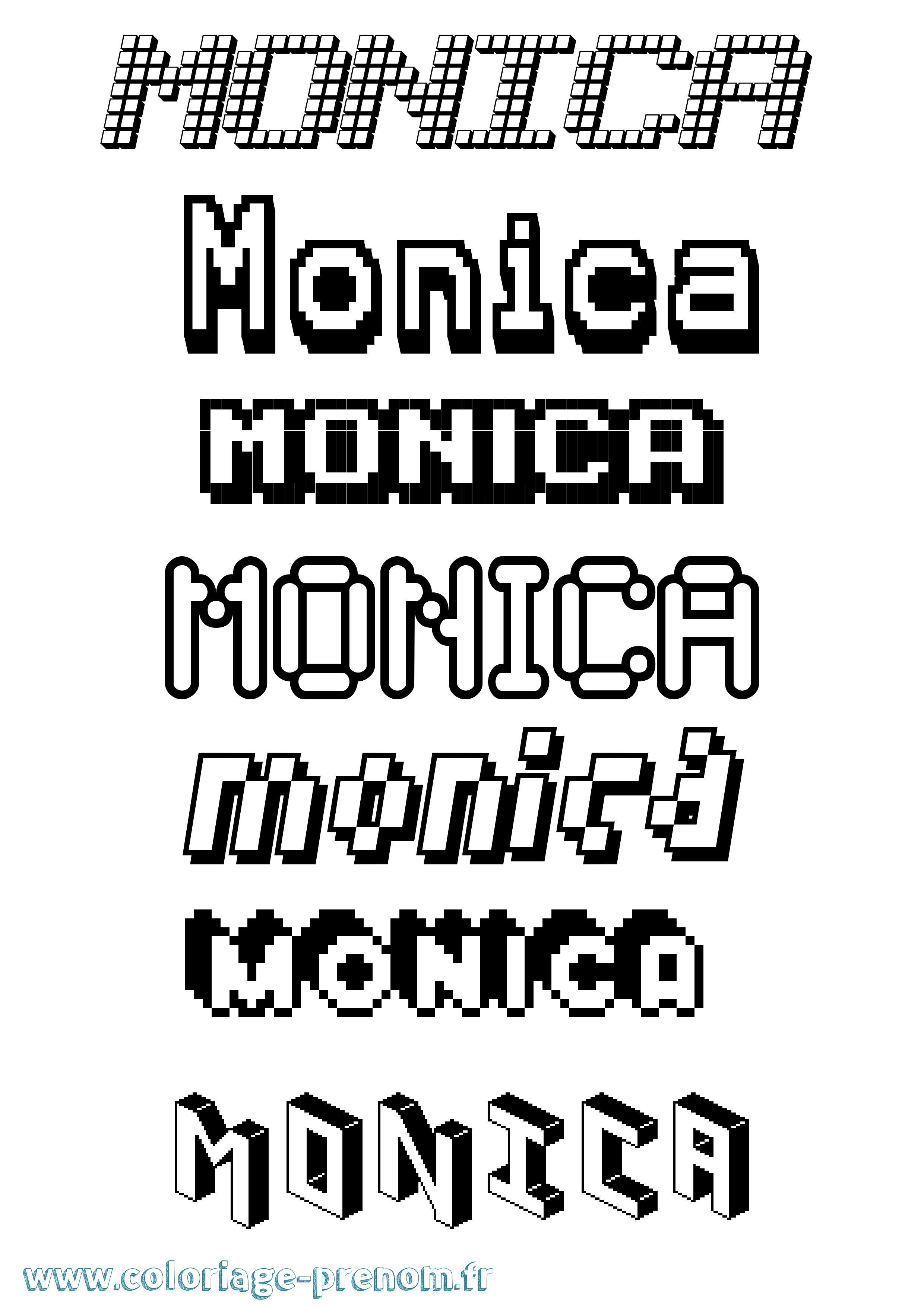 Coloriage Monica Pixel Coloriage prénom Monica Pixel
