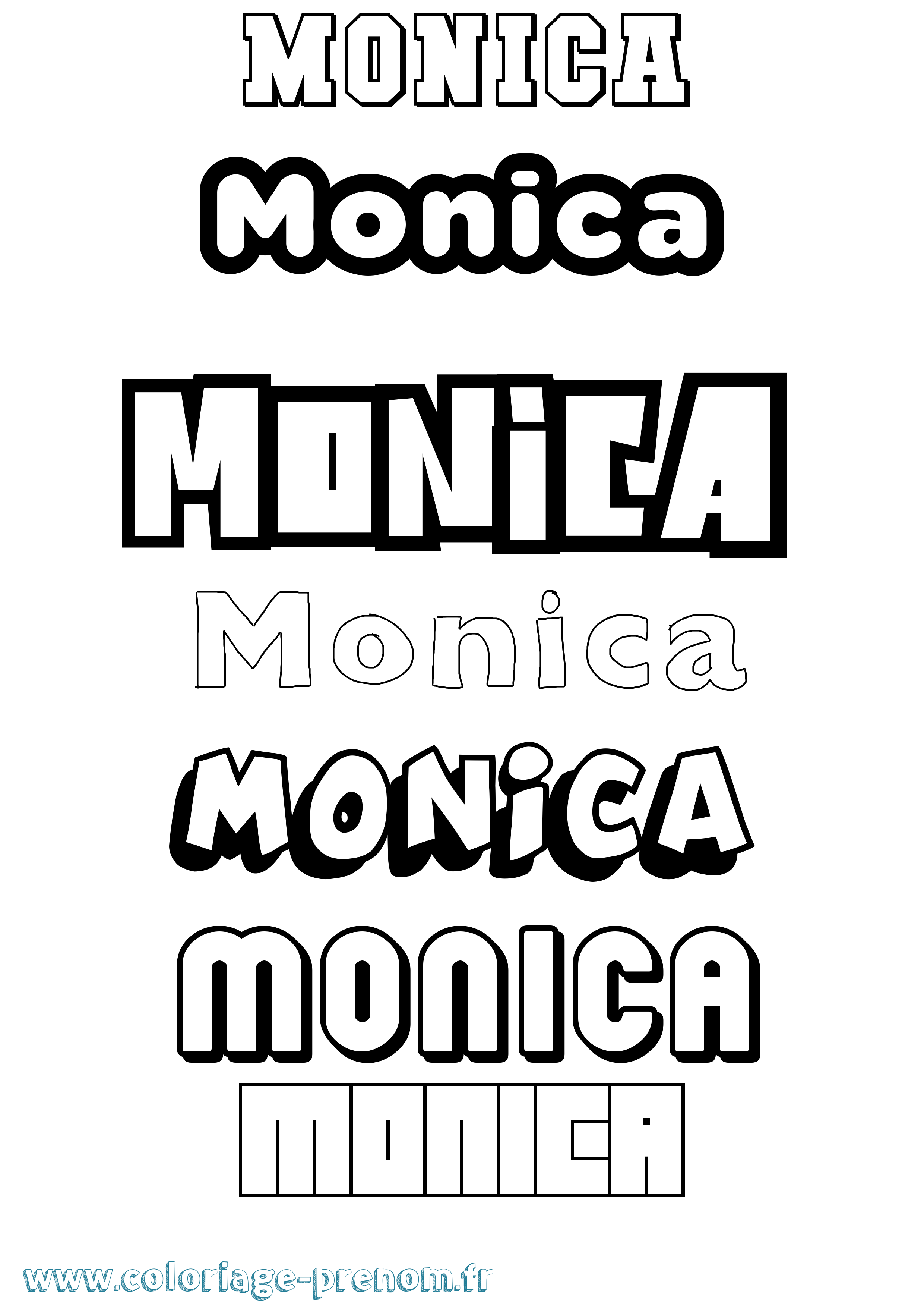 Coloriage Monica Simple Coloriage prénom Monica Simple