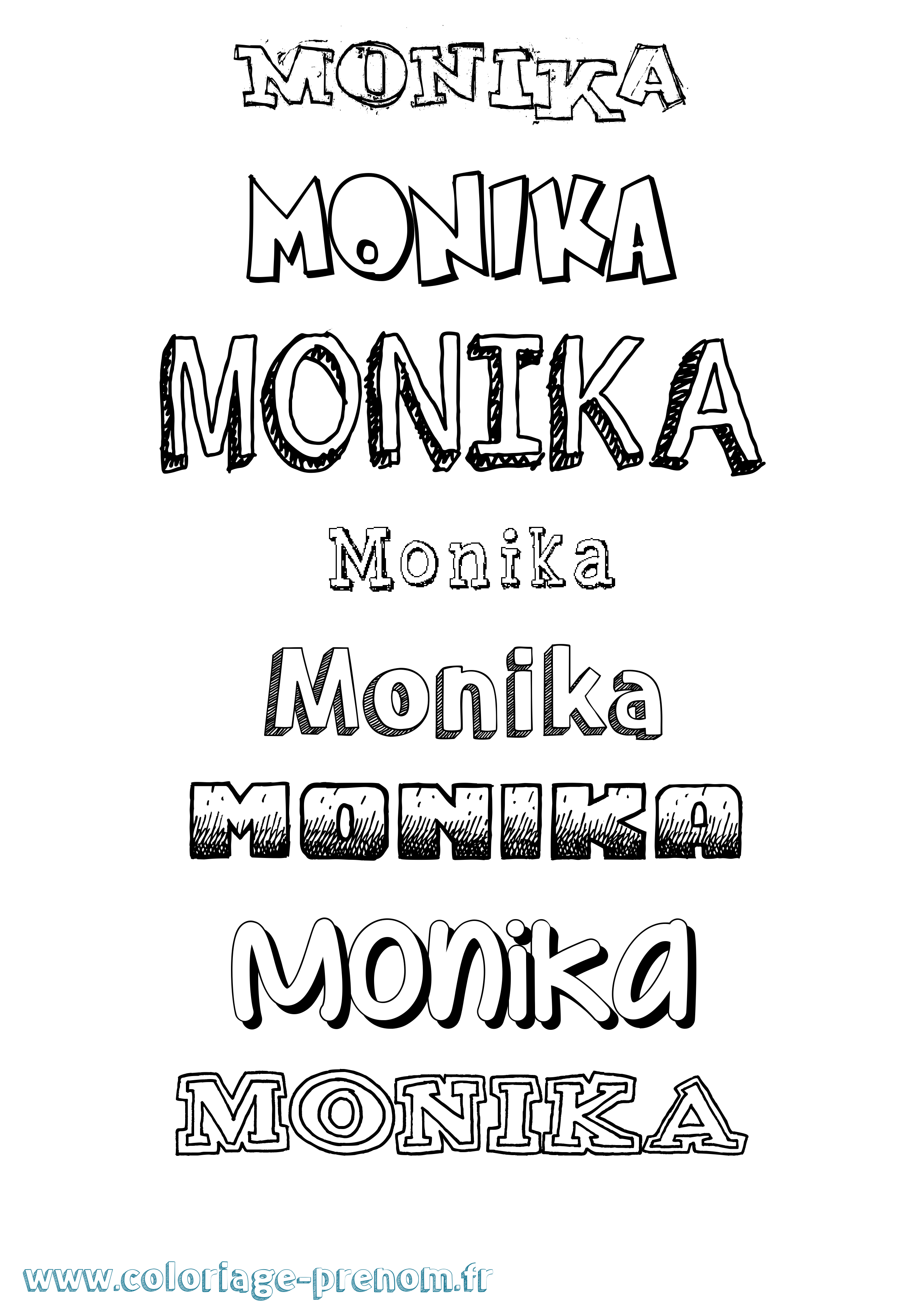 Coloriage prénom Monika Dessiné