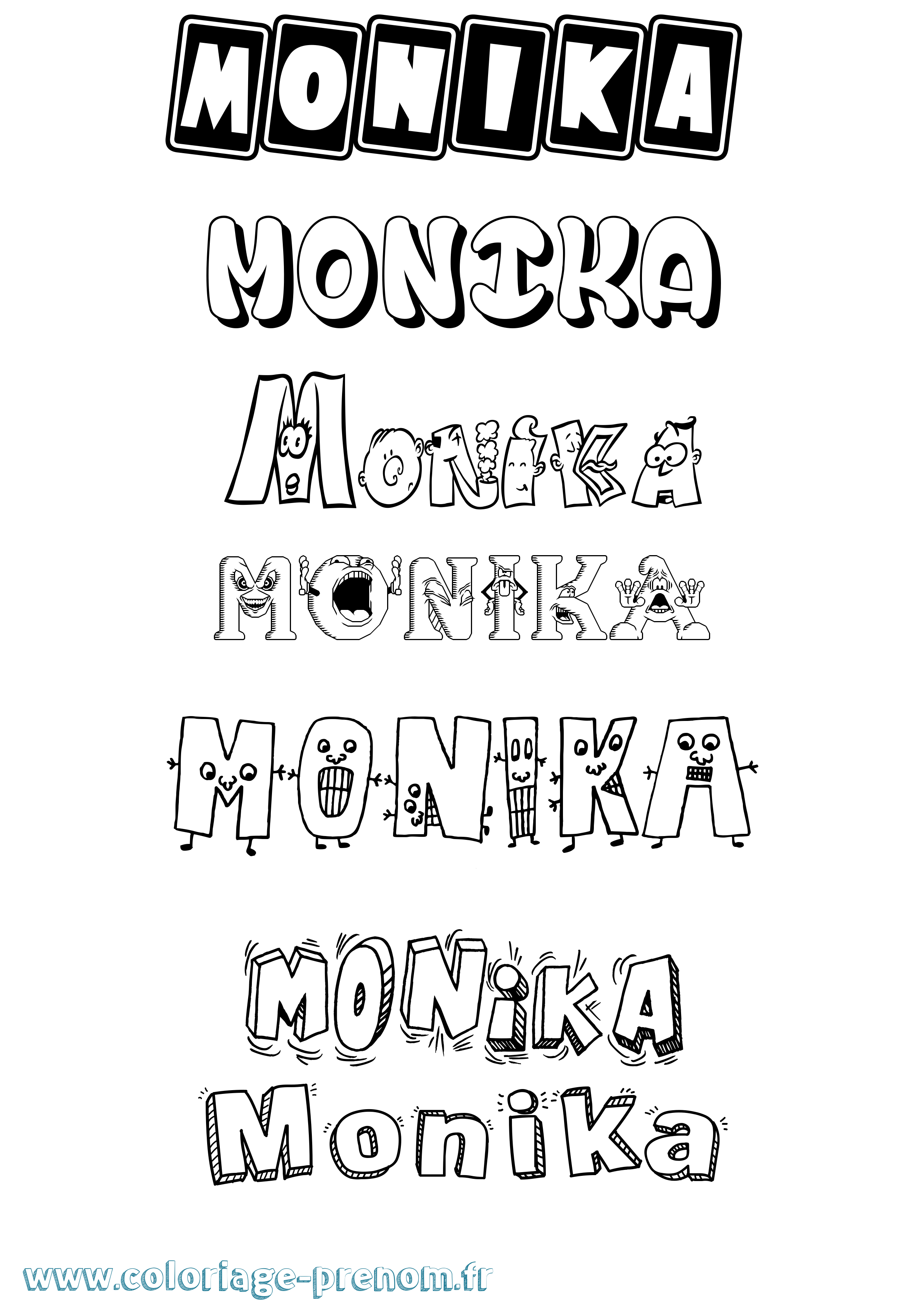 Coloriage prénom Monika Fun