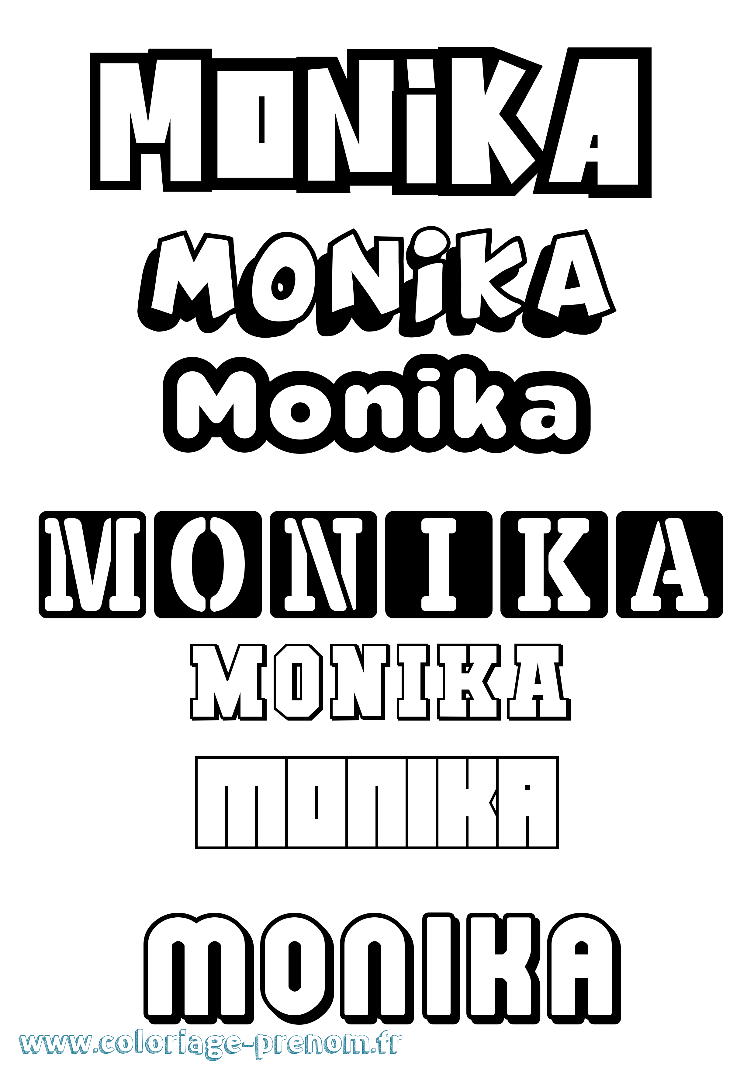 Coloriage prénom Monika Simple