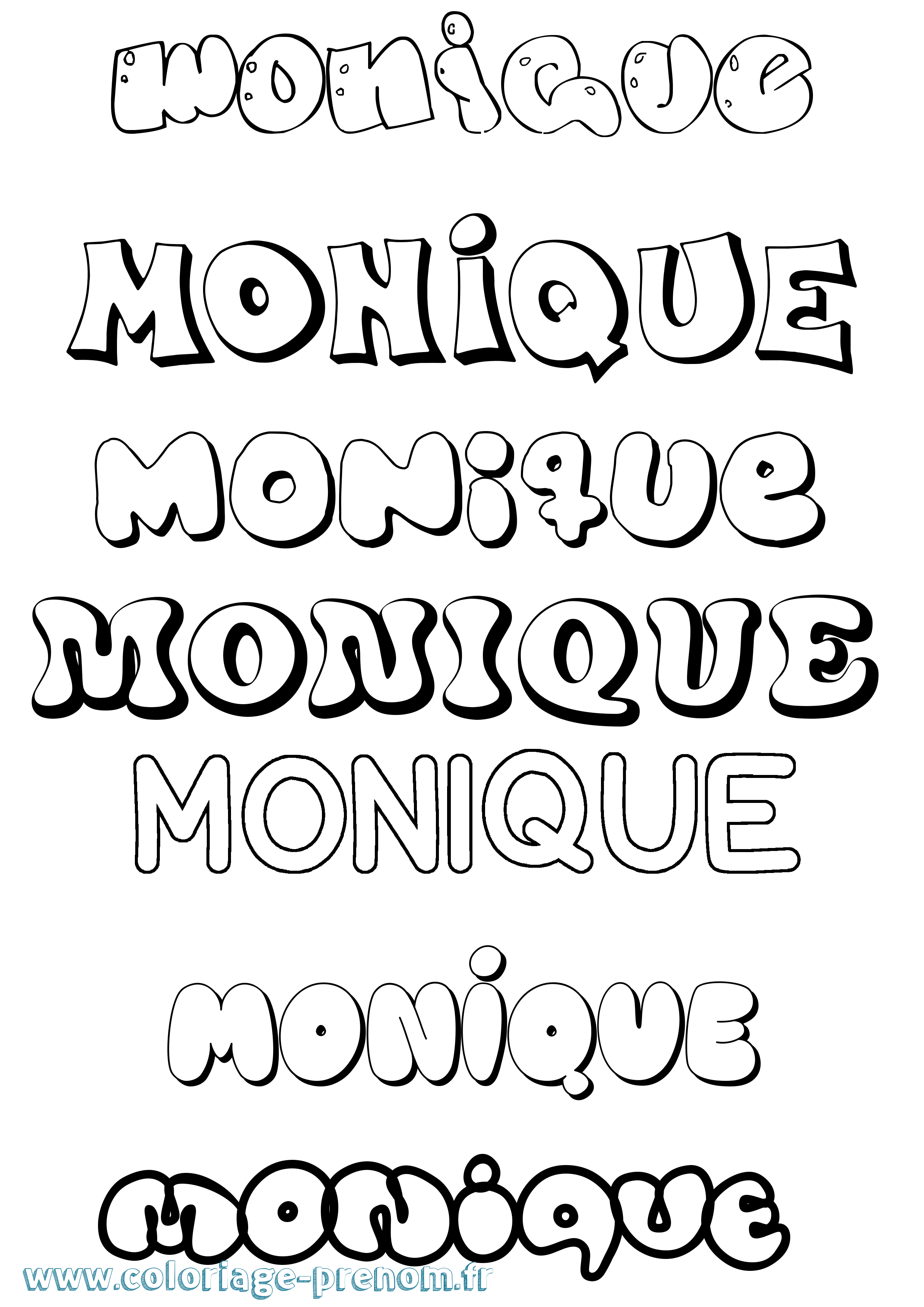 Coloriage Monique Coloriage prénom Monique