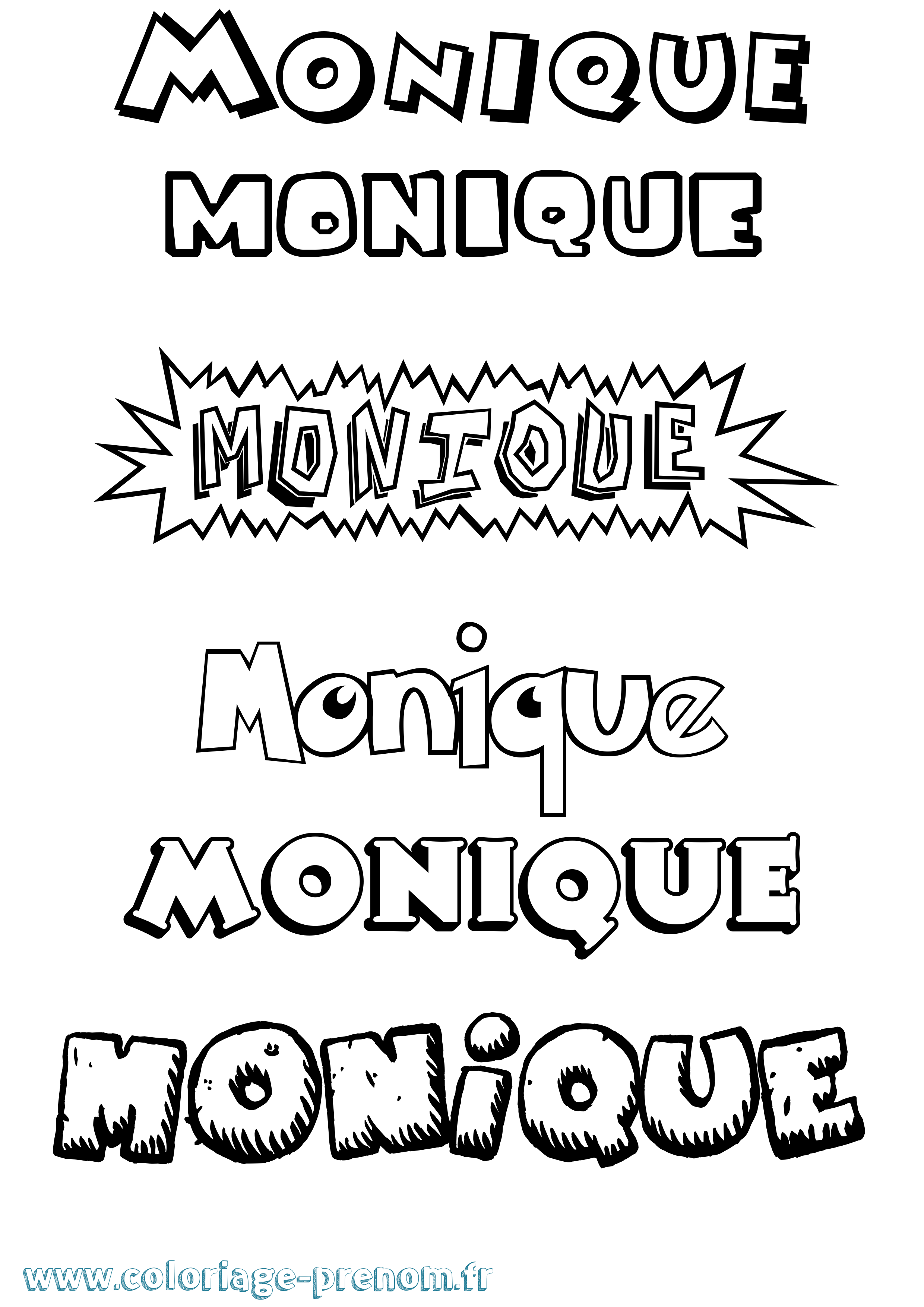 Coloriage Monique Coloriage prénom Monique