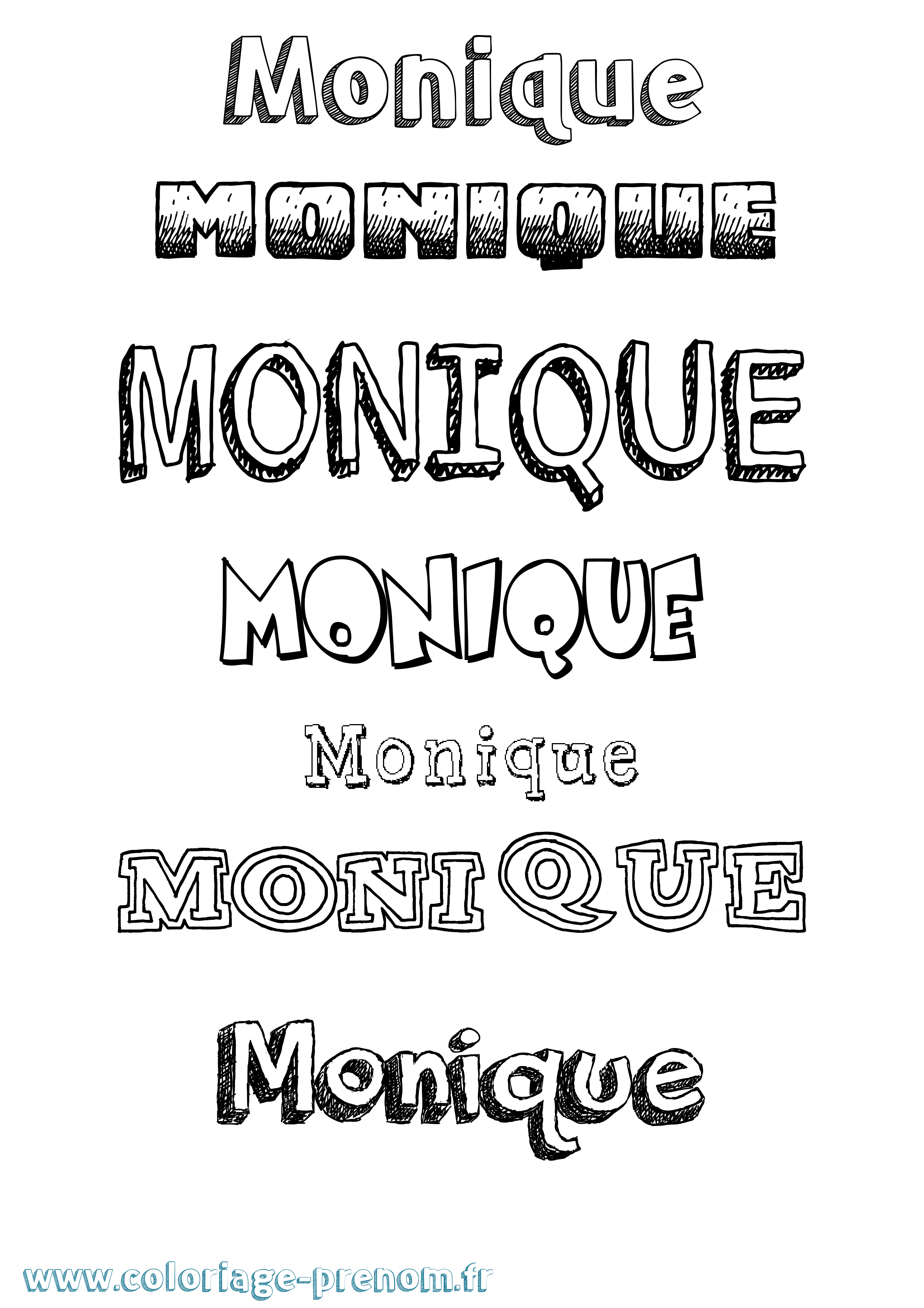 Coloriage Monique Coloriage prénom Monique
