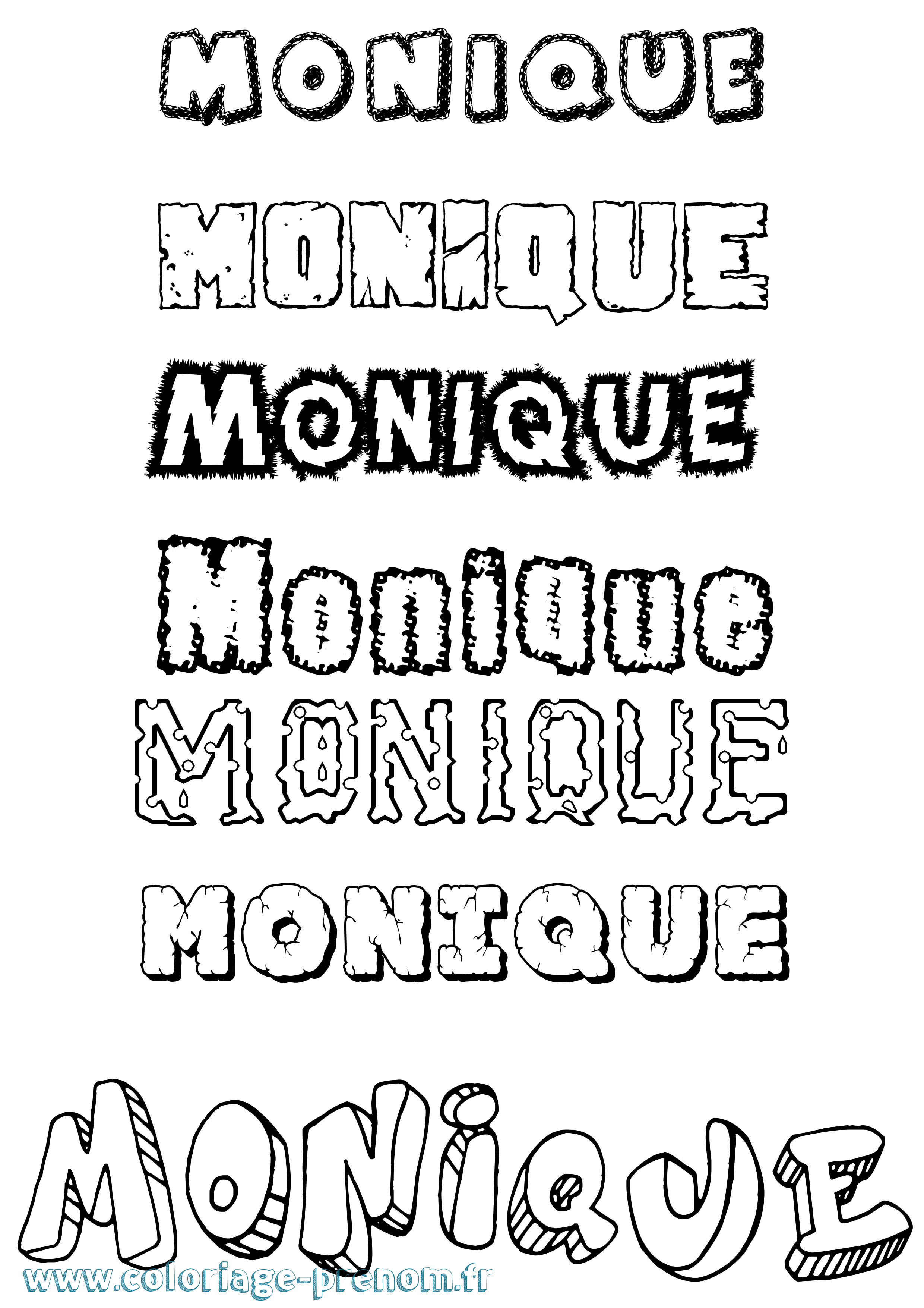 Coloriage Monique Coloriage prénom Monique