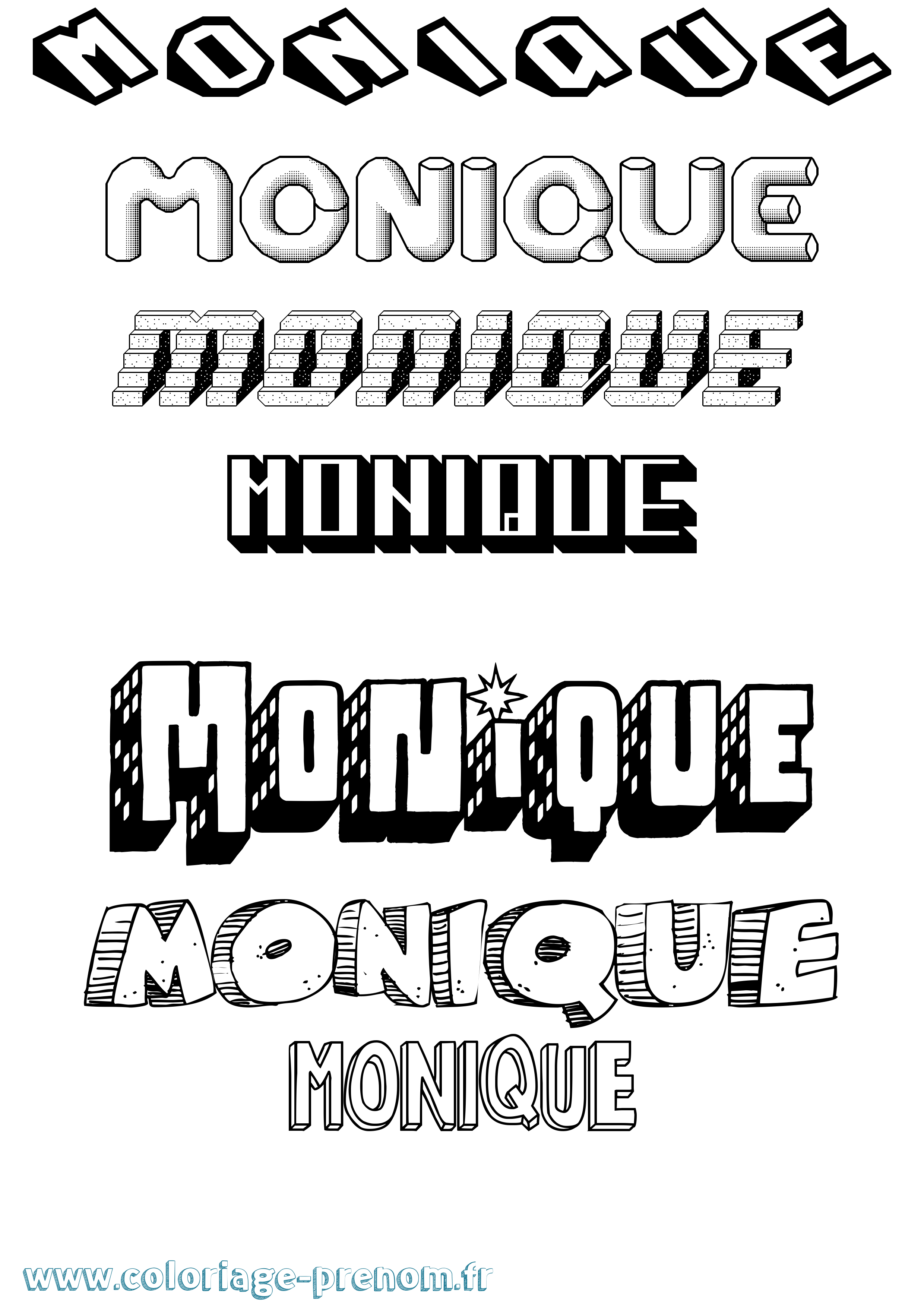 Coloriage Monique Coloriage prénom Monique