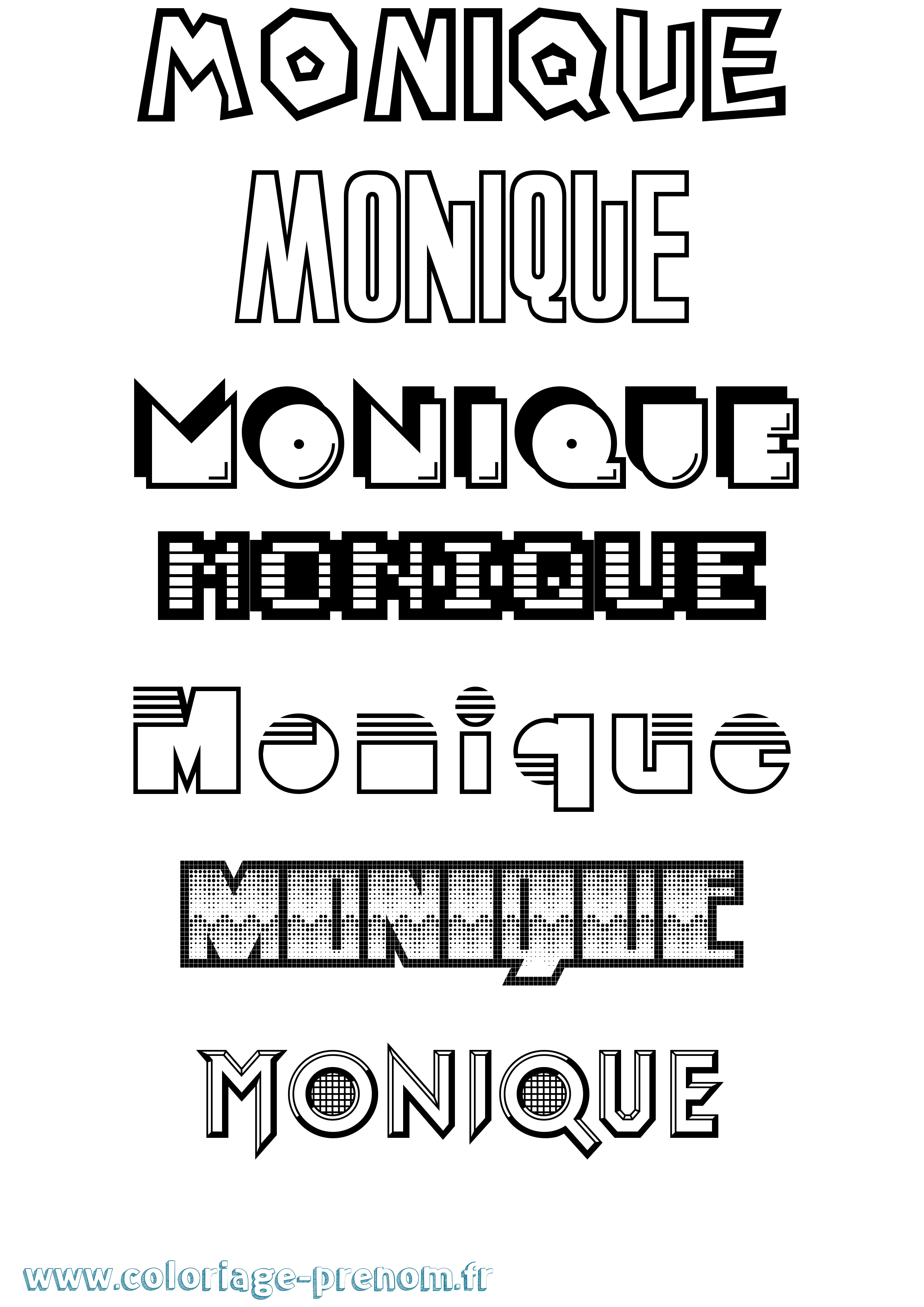 Coloriage Monique Coloriage prénom Monique