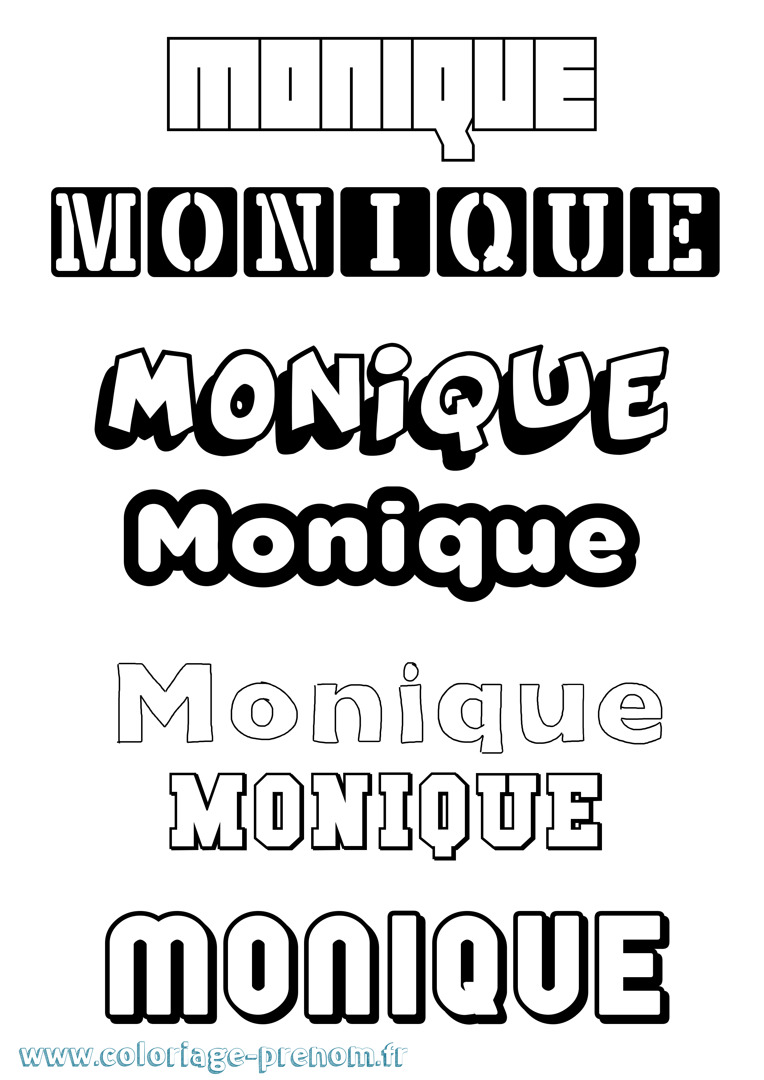 Coloriage prénom Monique Simple
