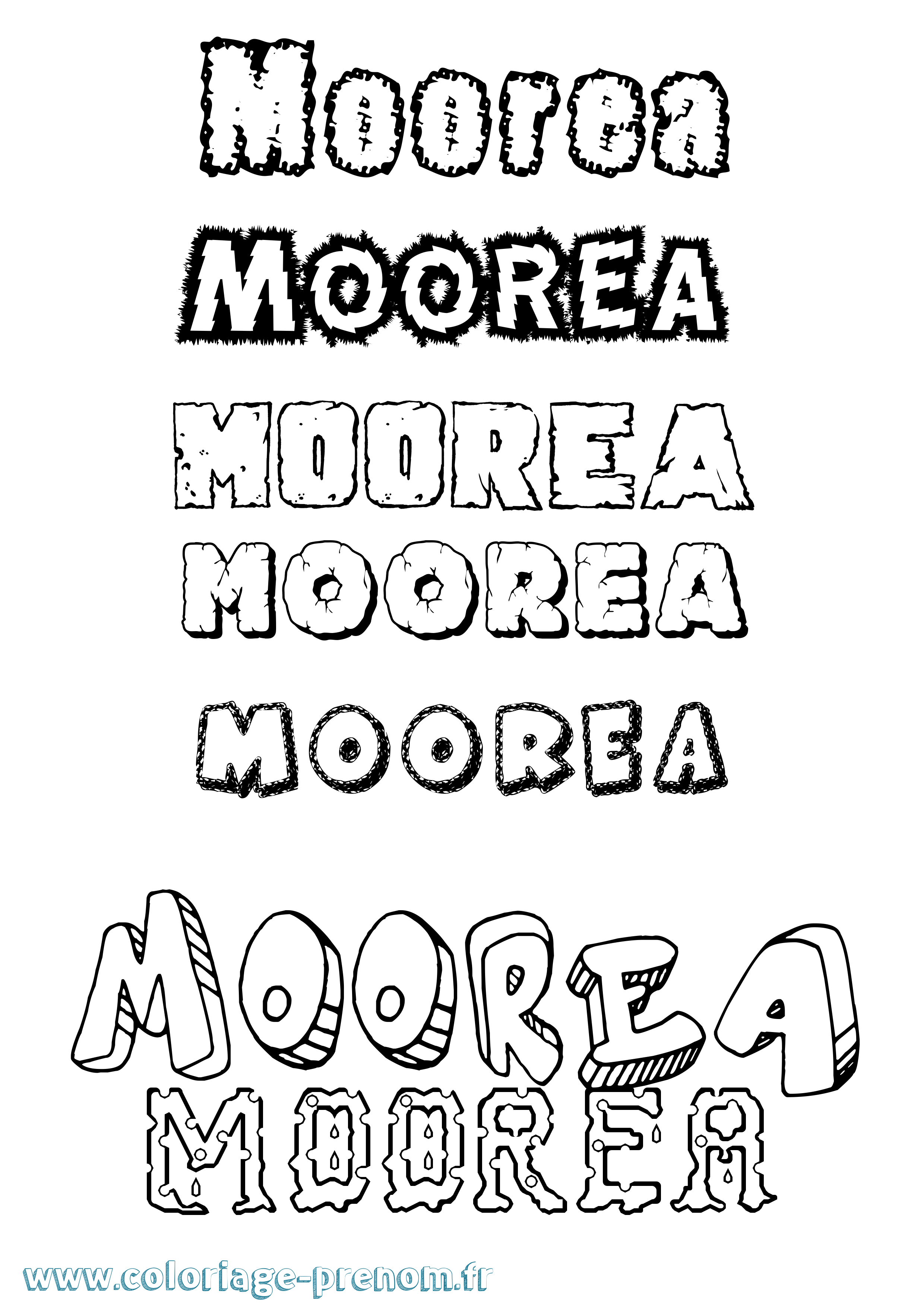 Coloriage prénom Moorea Destructuré