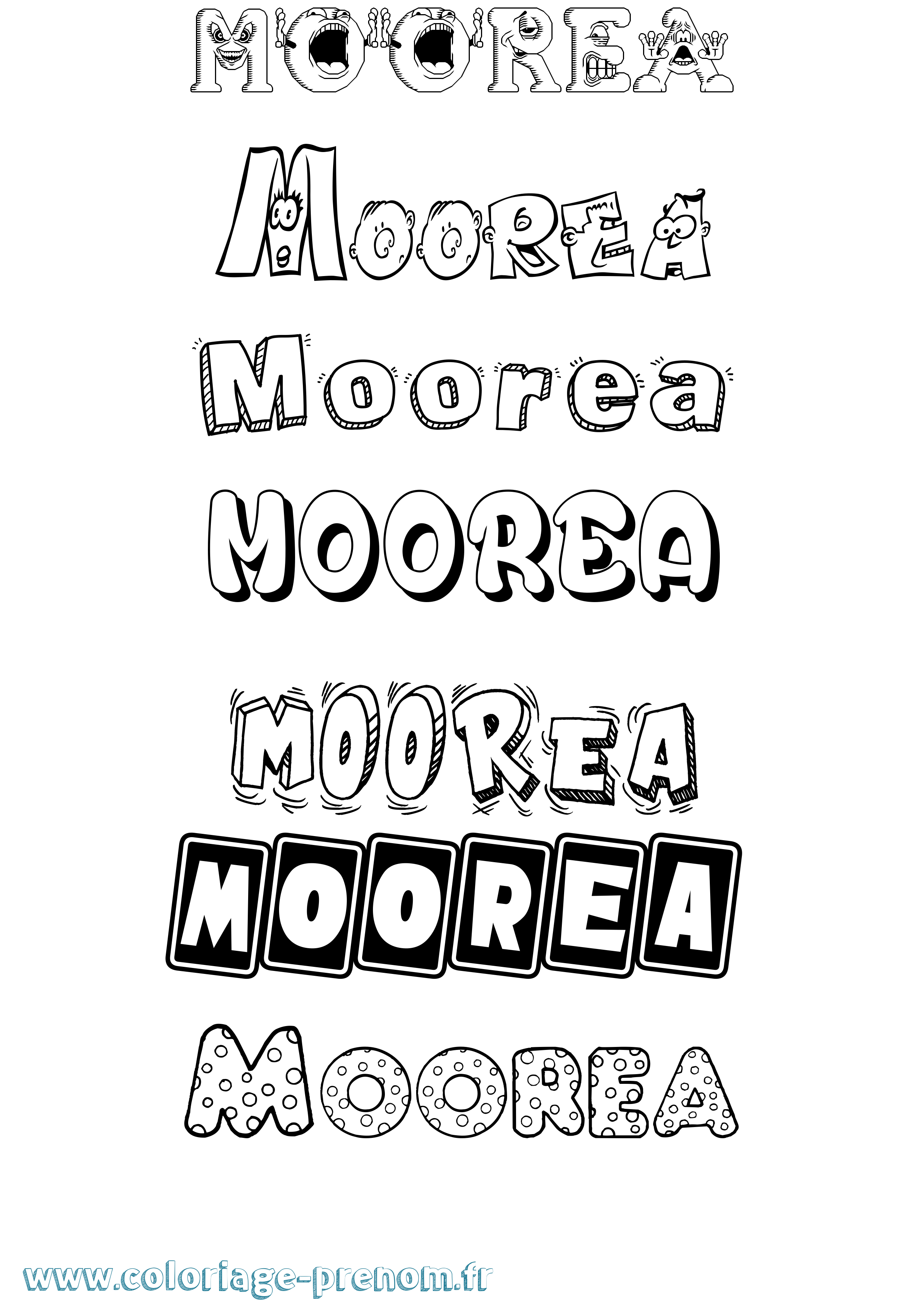 Coloriage prénom Moorea Fun