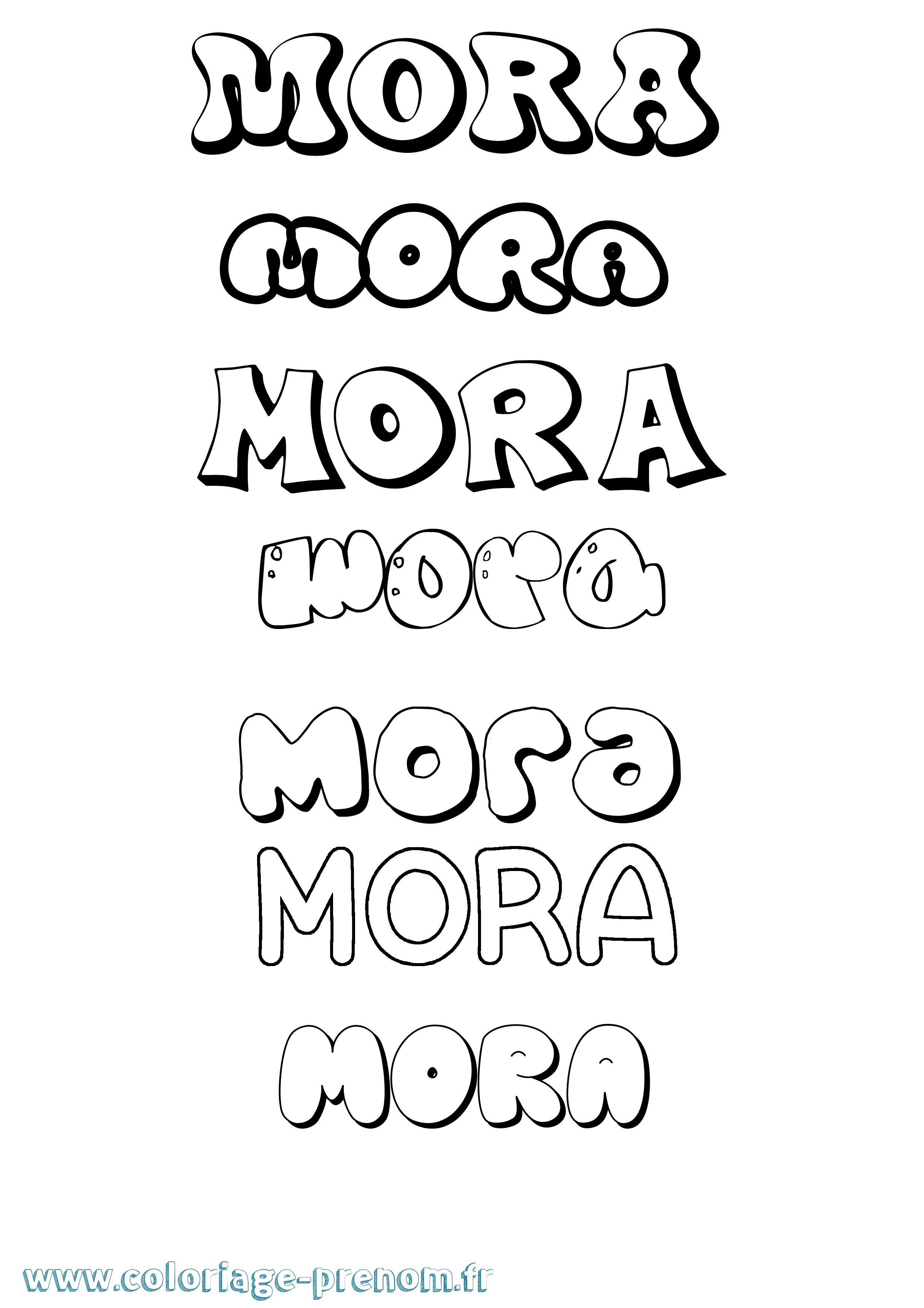 Coloriage Mora Bubble Coloriage prénom Mora Bubble