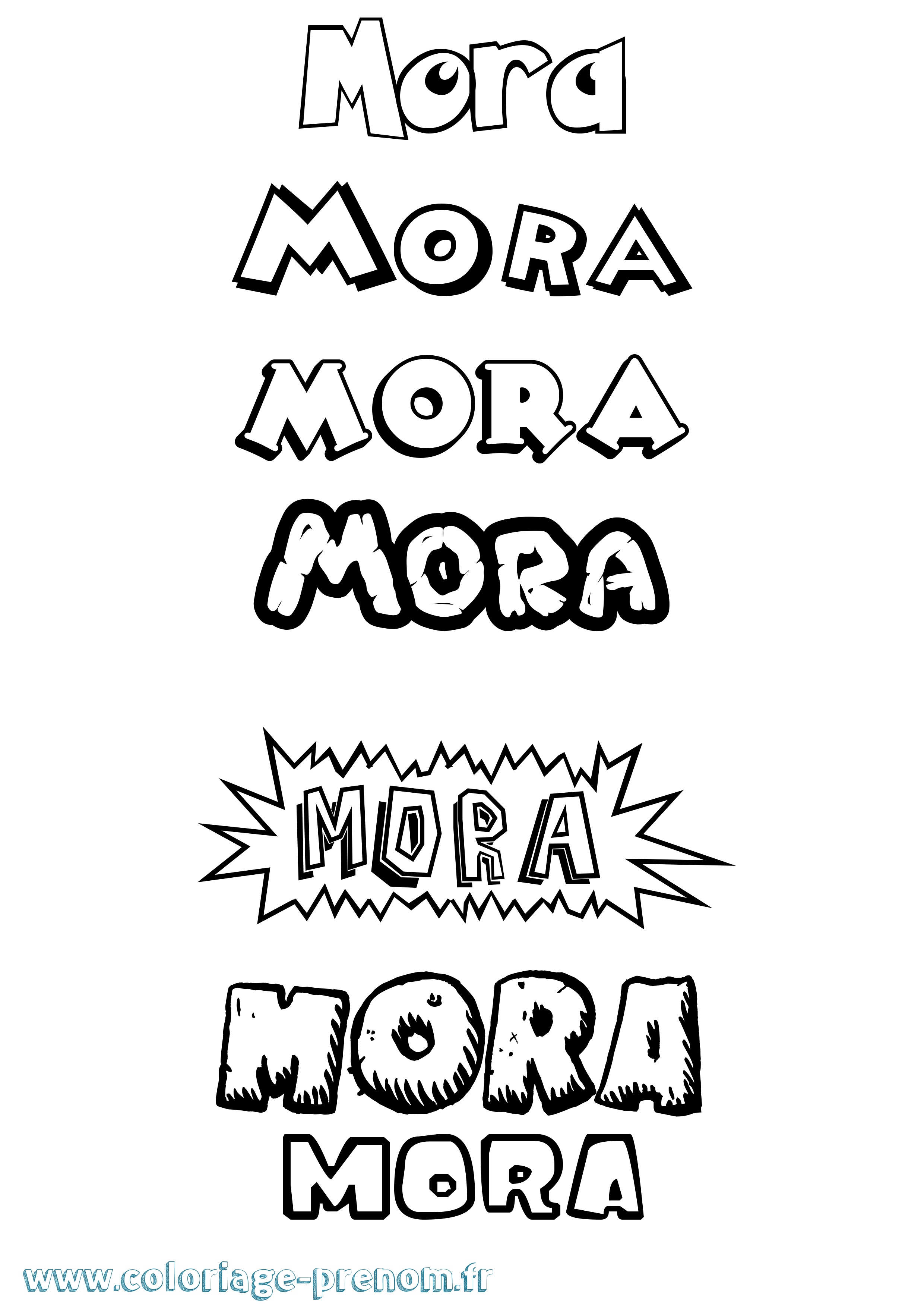 Coloriage Mora Dessin Animé Coloriage prénom Mora Dessin Animé