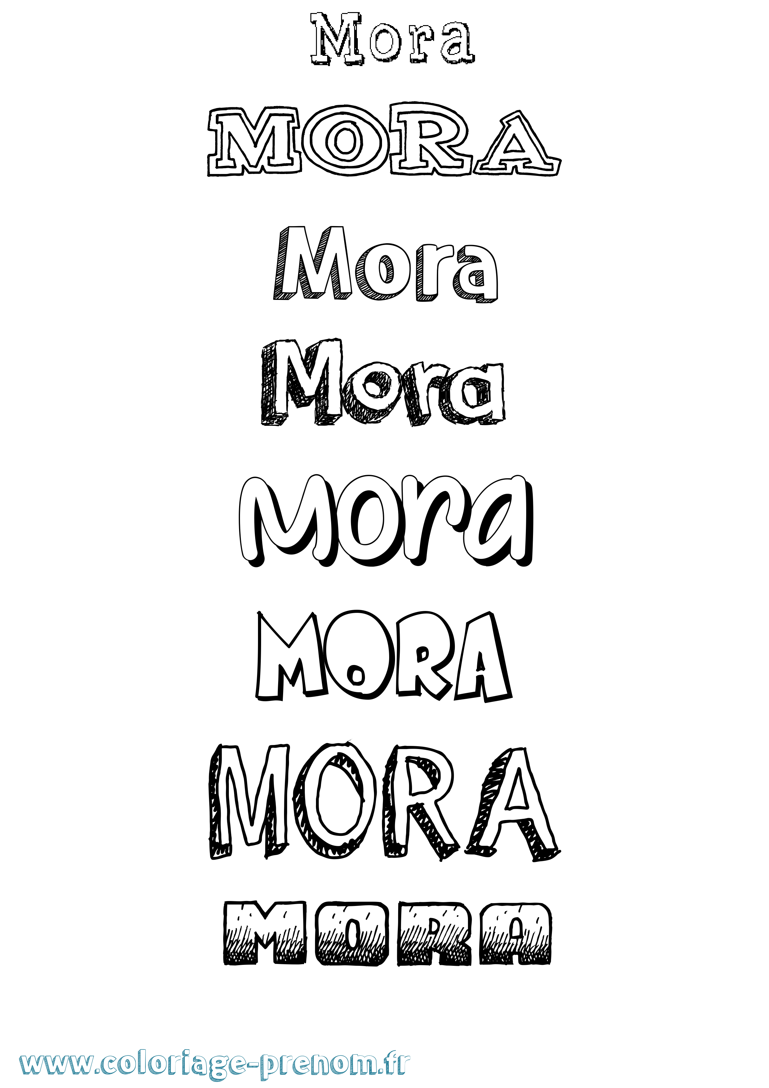 Coloriage Mora Dessiné Coloriage prénom Mora Dessiné