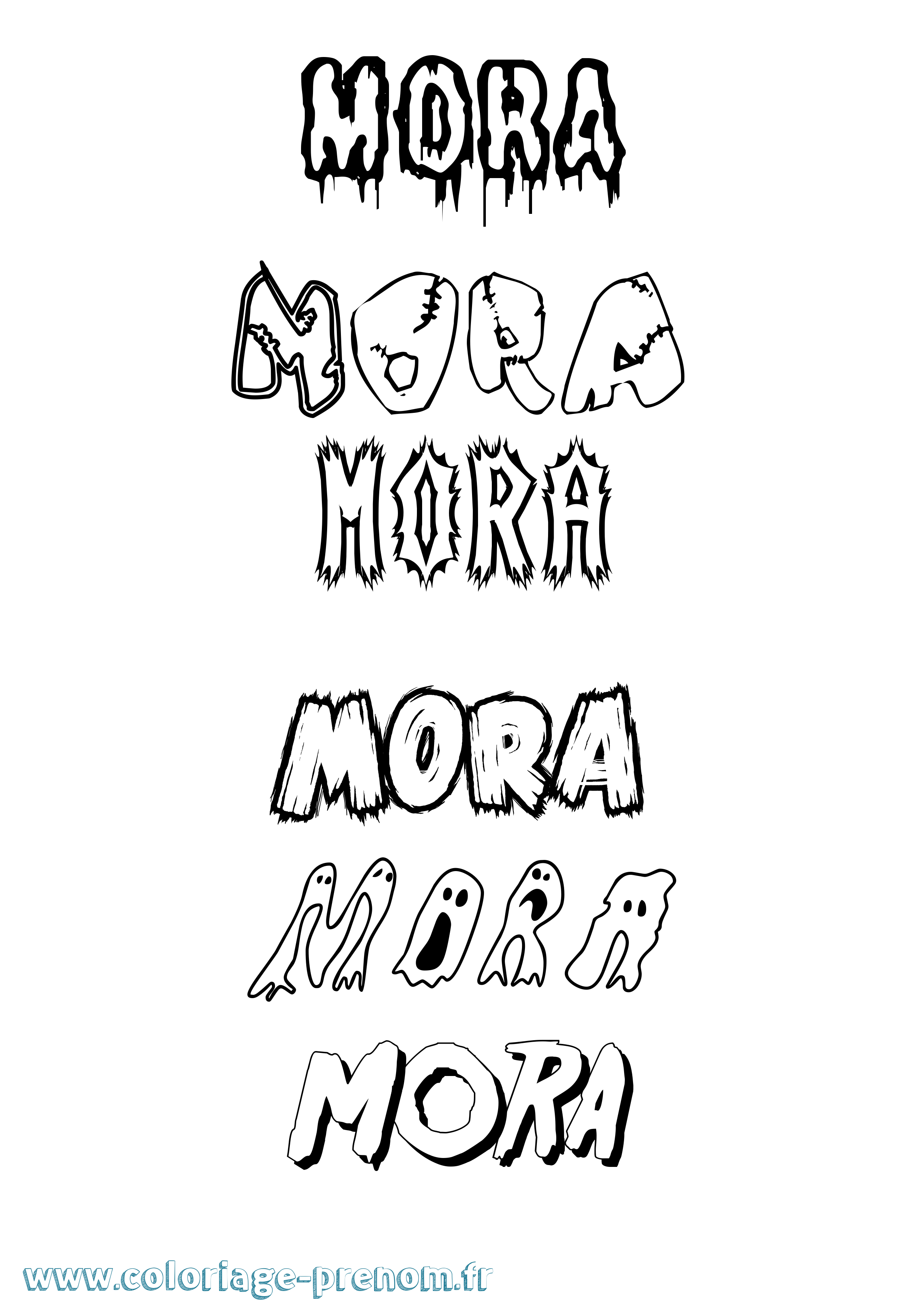 Coloriage Mora Frisson Coloriage prénom Mora Frisson