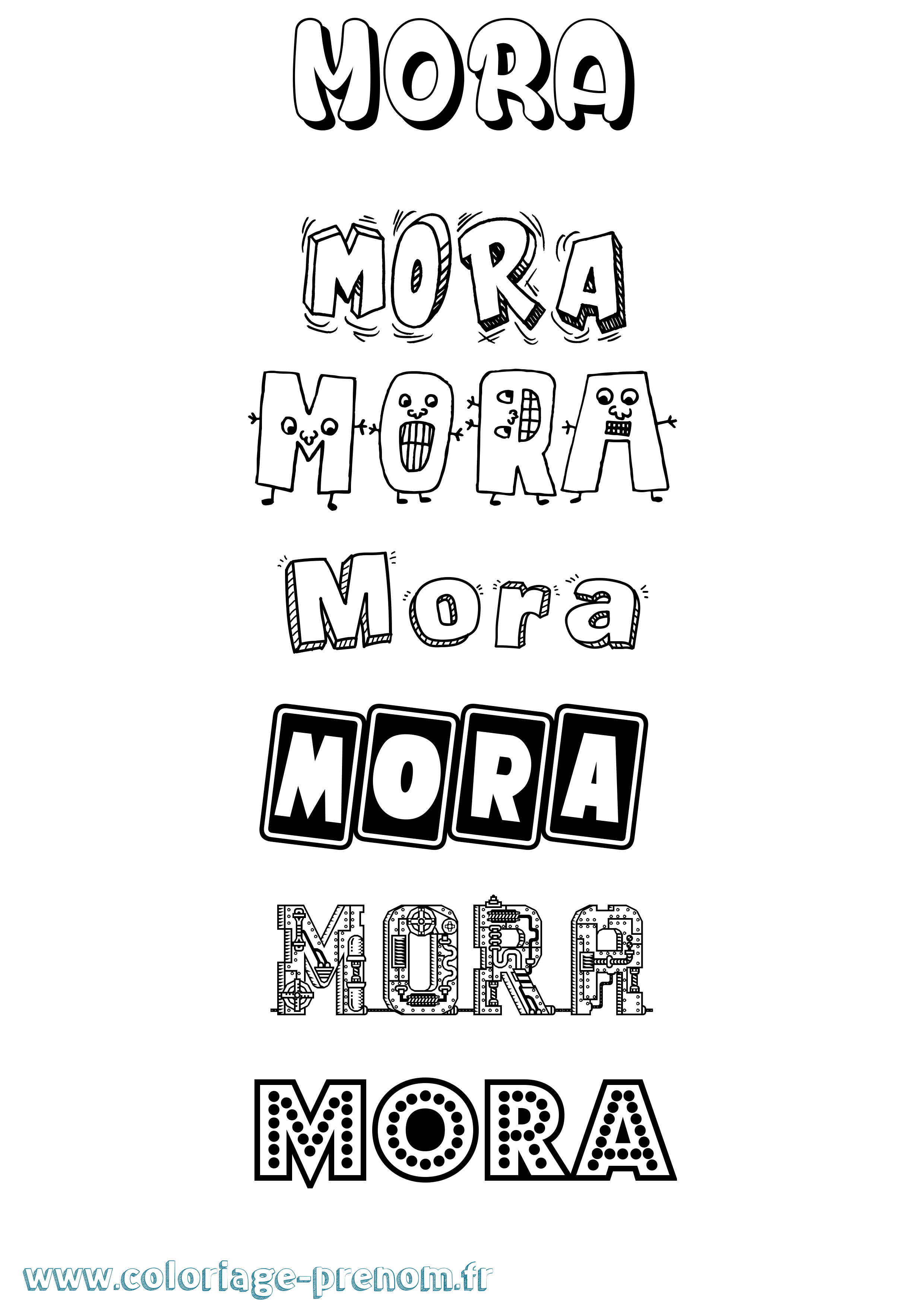 Coloriage Mora Fun Coloriage prénom Mora Fun