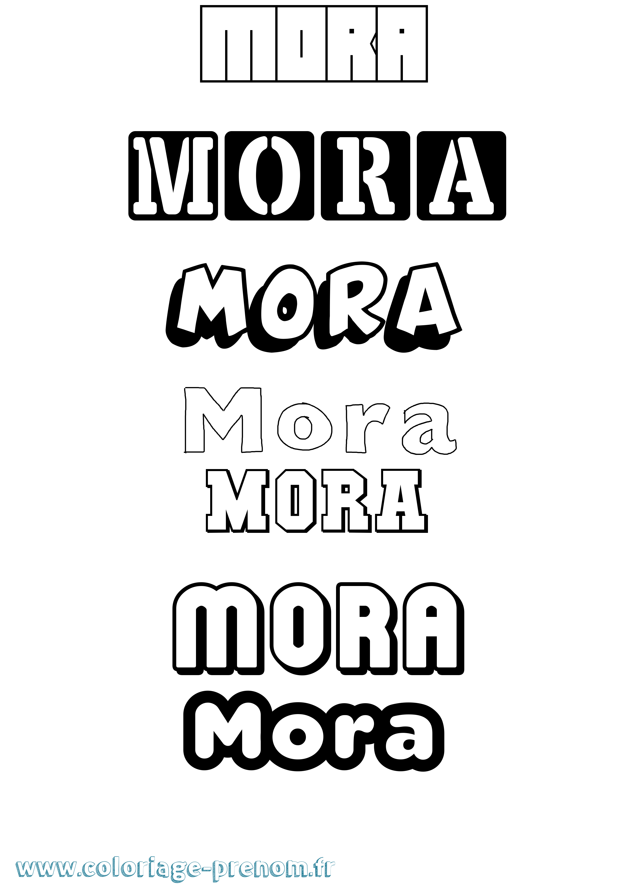 Coloriage Mora Simple Coloriage prénom Mora Simple