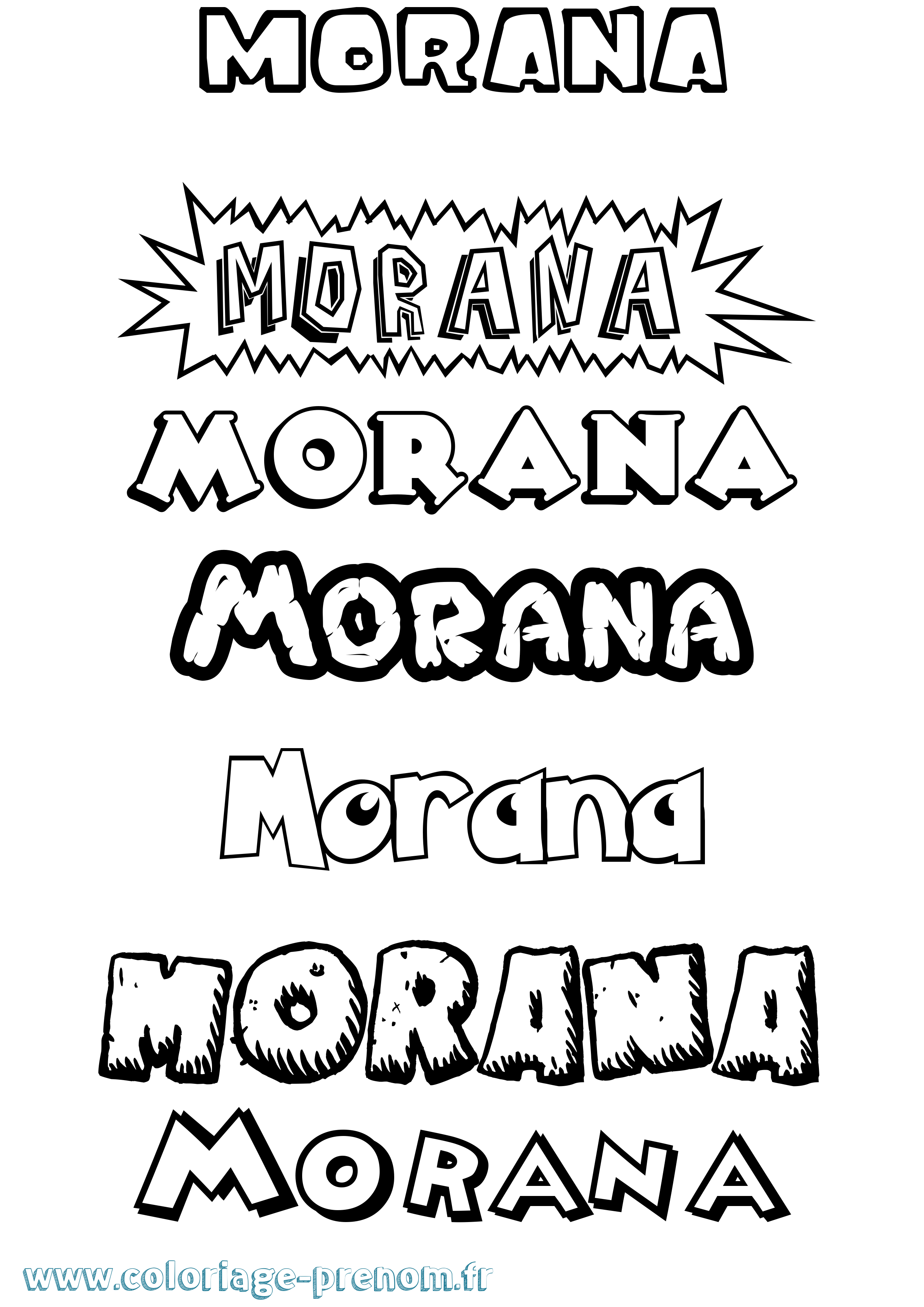 Coloriage prénom Morana Dessin Animé
