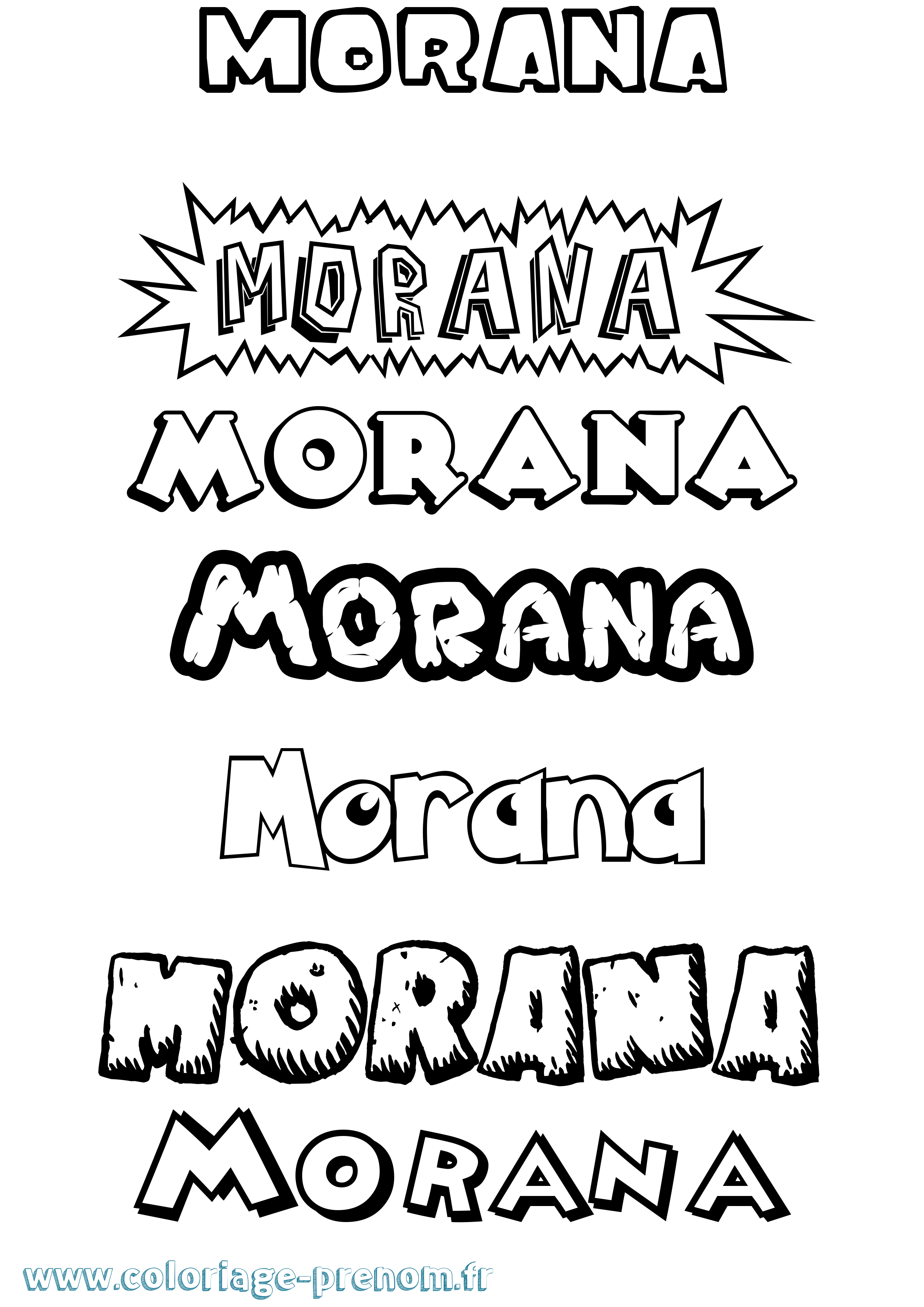 Coloriage Morana Dessin Animé Coloriage prénom Morana Dessin Animé