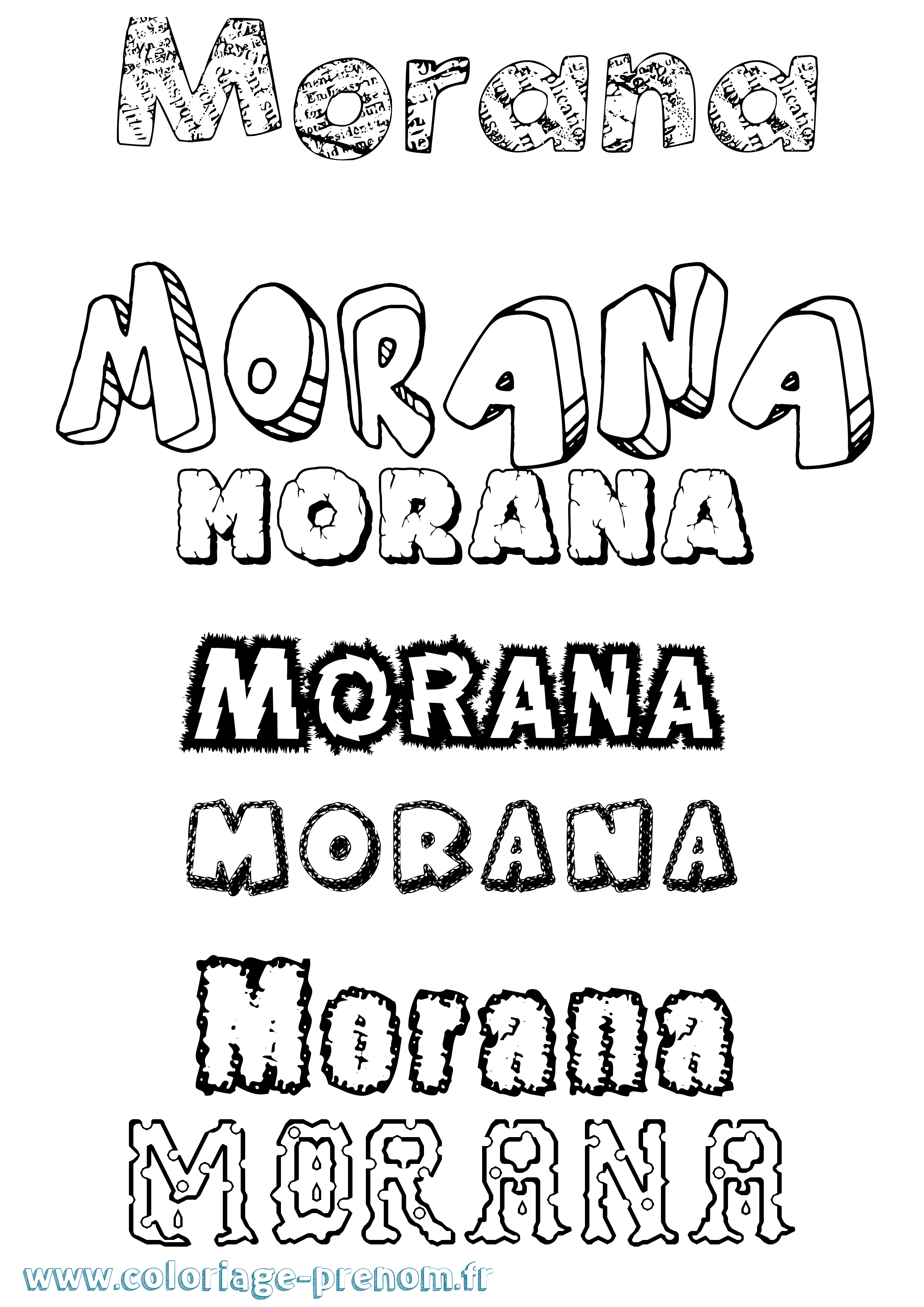 Coloriage Morana Destructuré Coloriage prénom Morana Destructuré