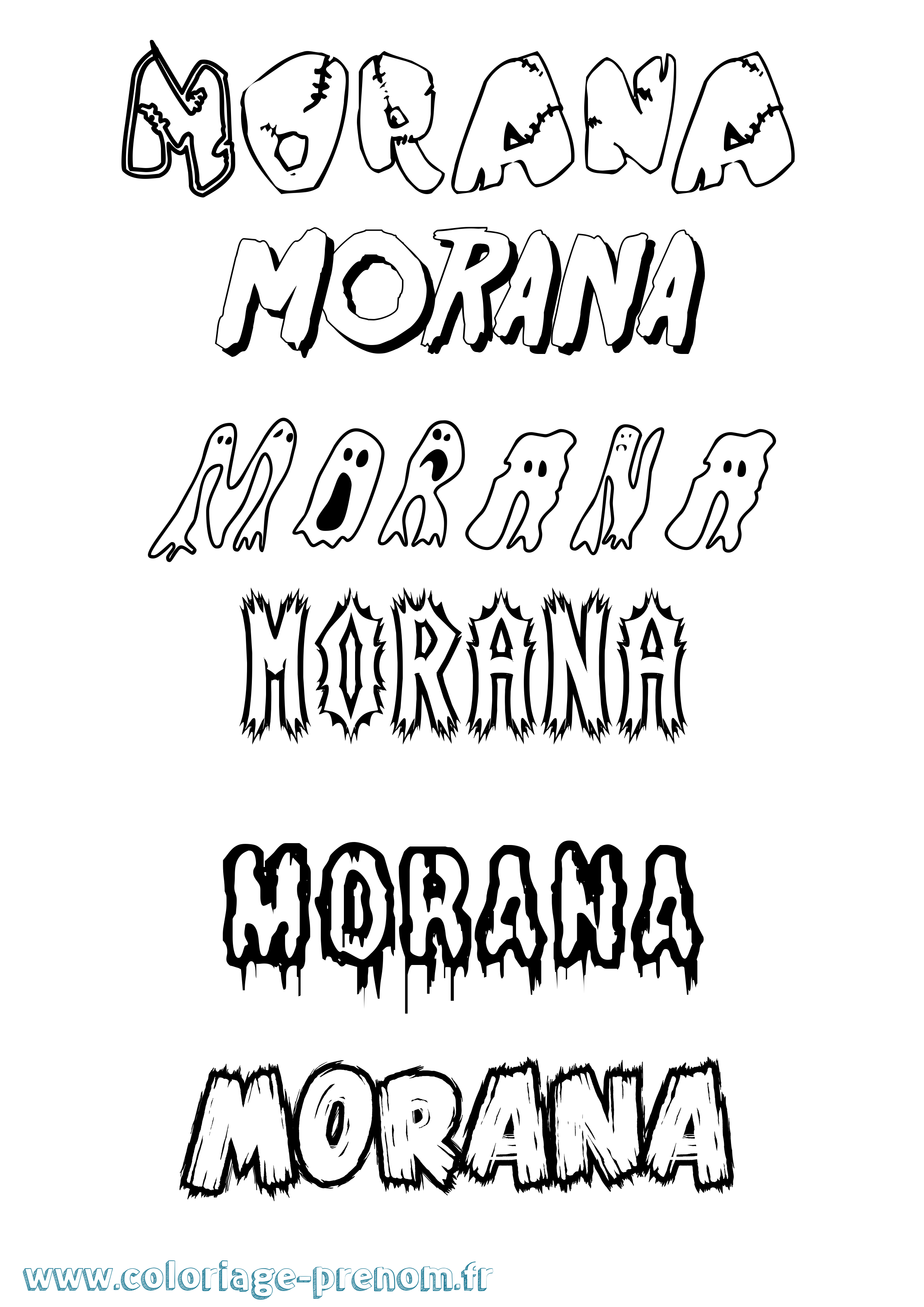 Coloriage prénom Morana Frisson
