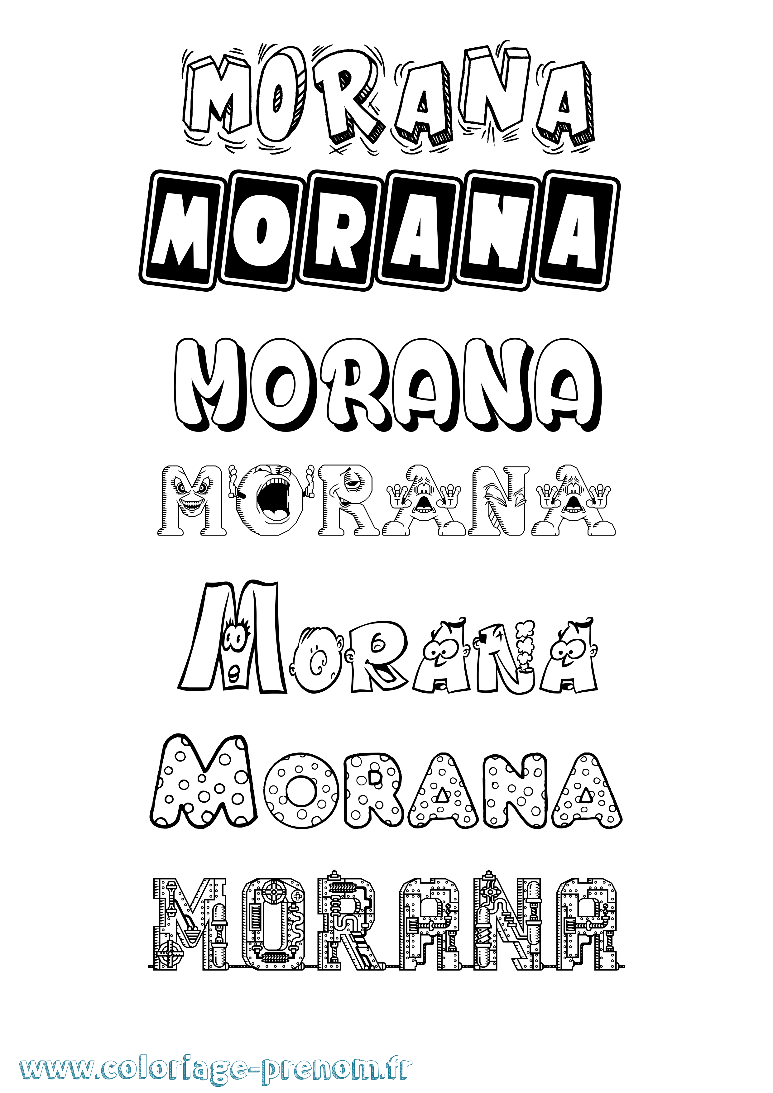 Coloriage prénom Morana Fun
