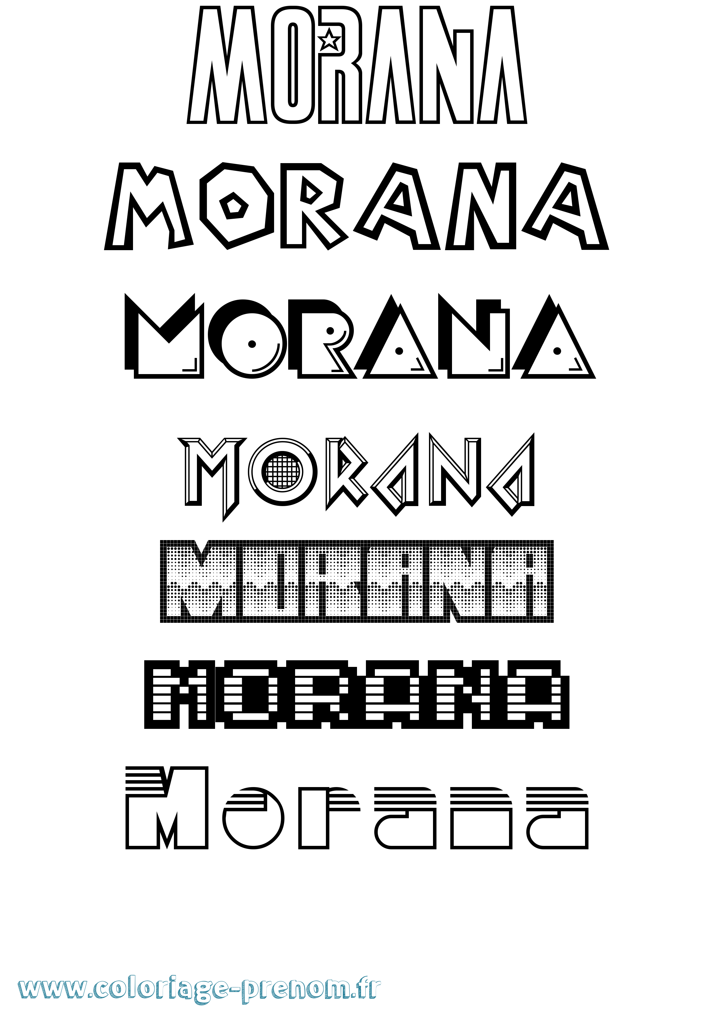 Coloriage prénom Morana Jeux Vidéos