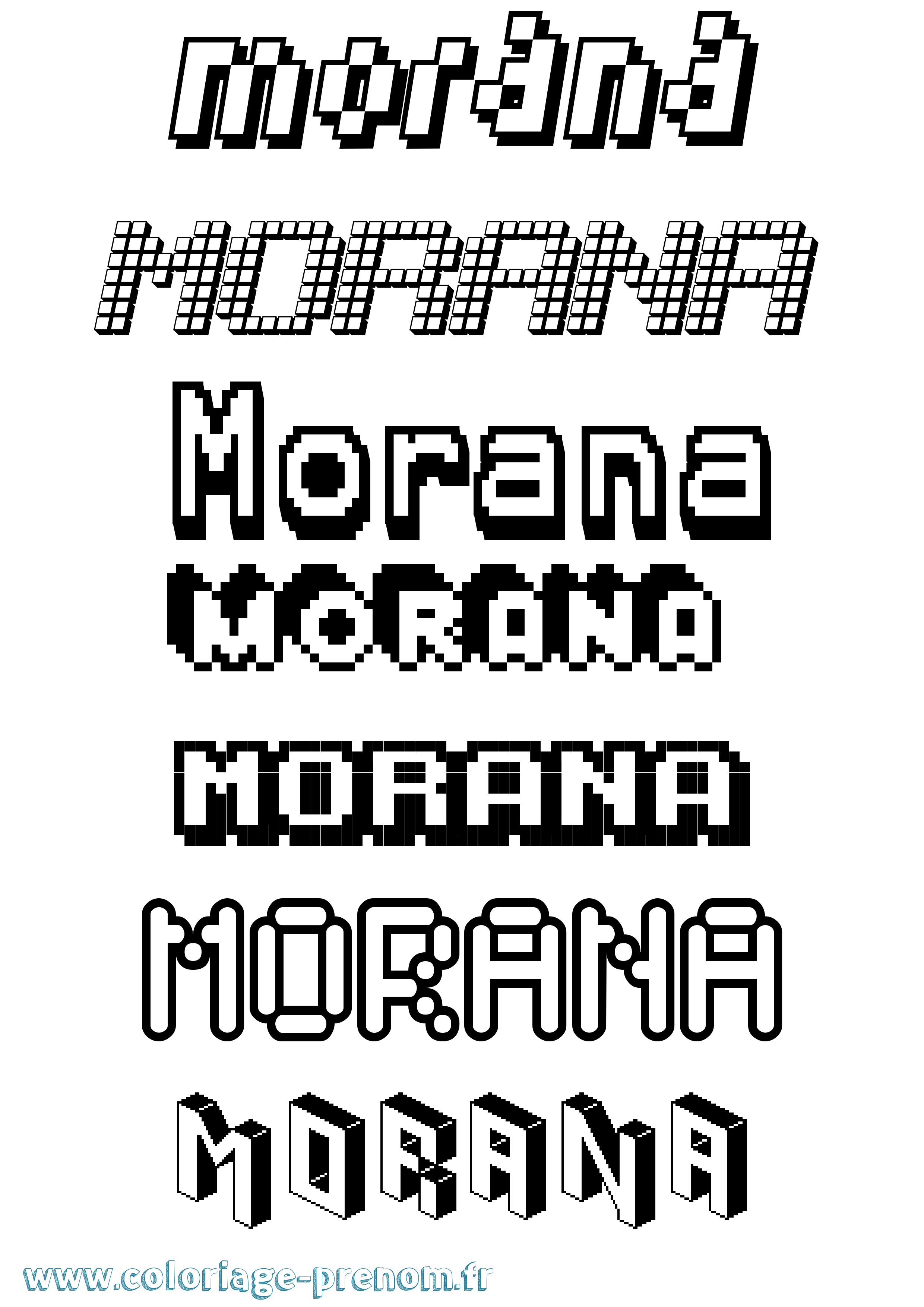 Coloriage prénom Morana Pixel