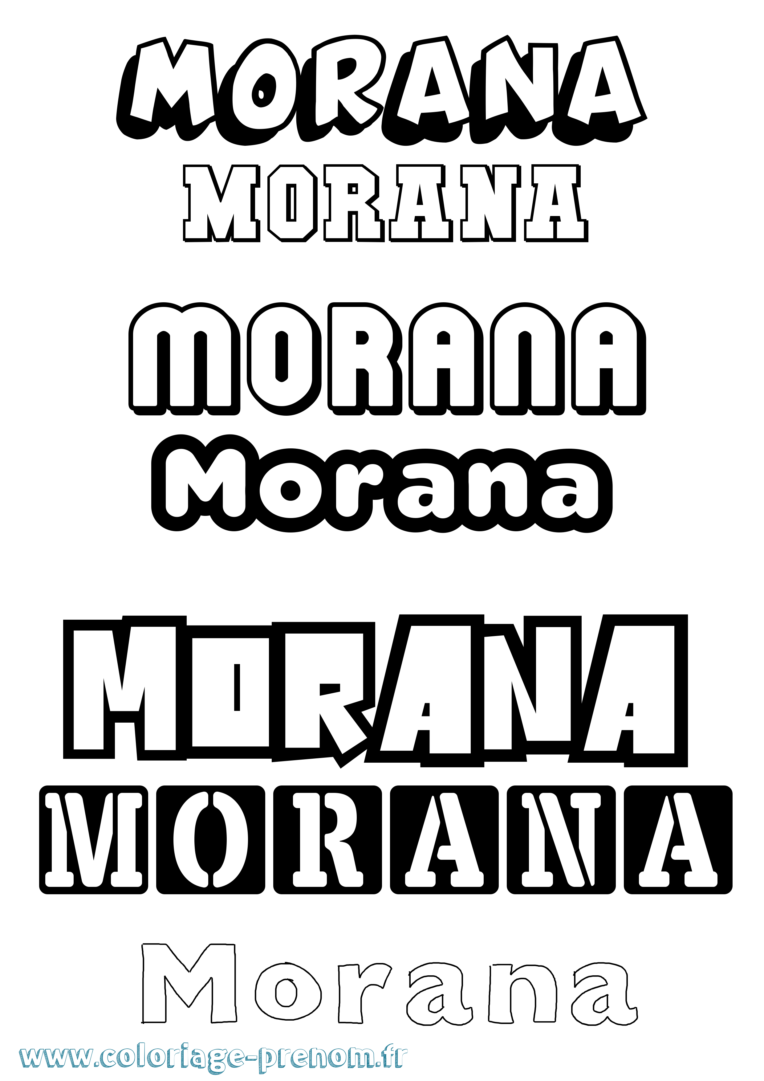 Coloriage prénom Morana Simple