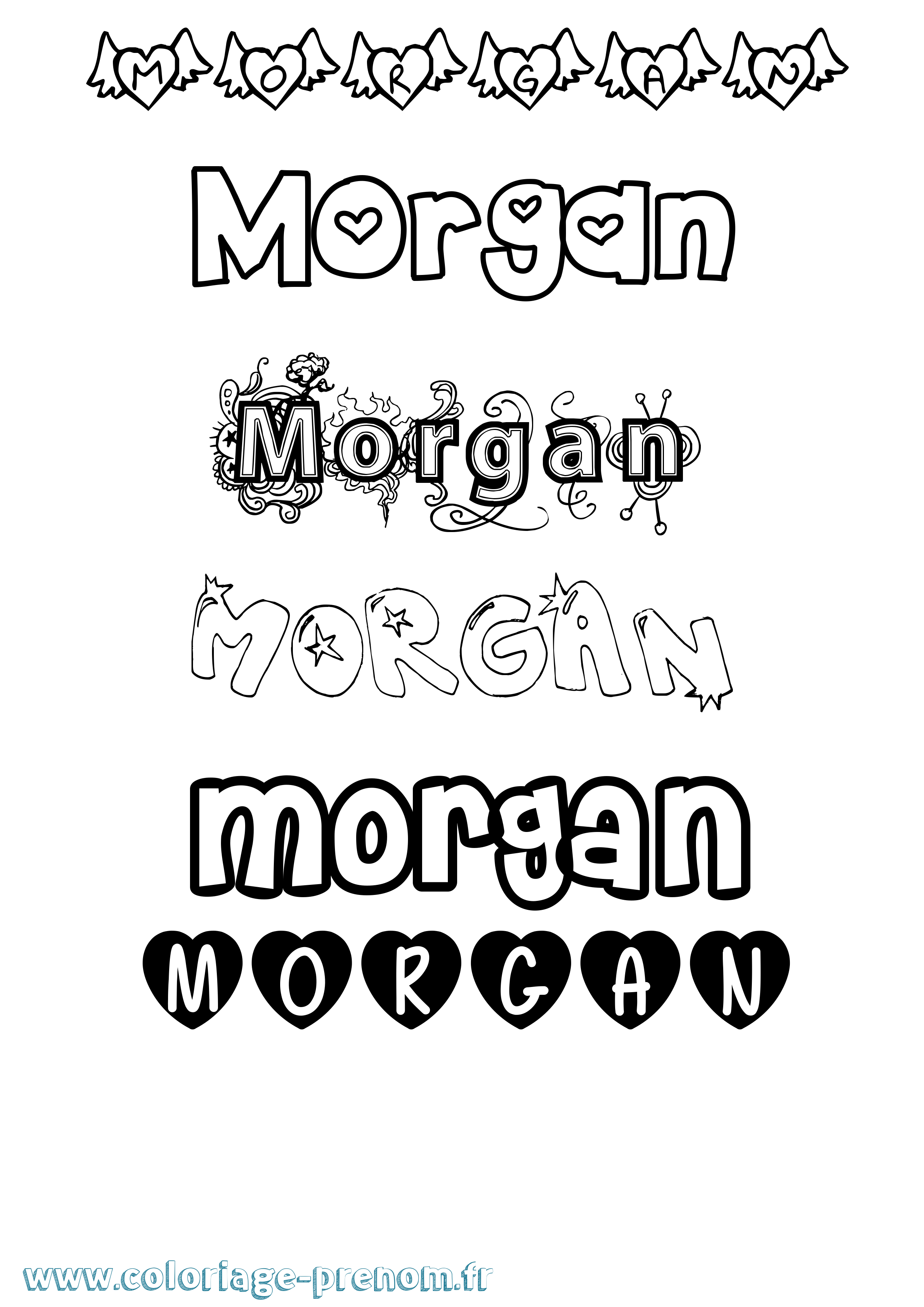 Coloriage prénom Morgan