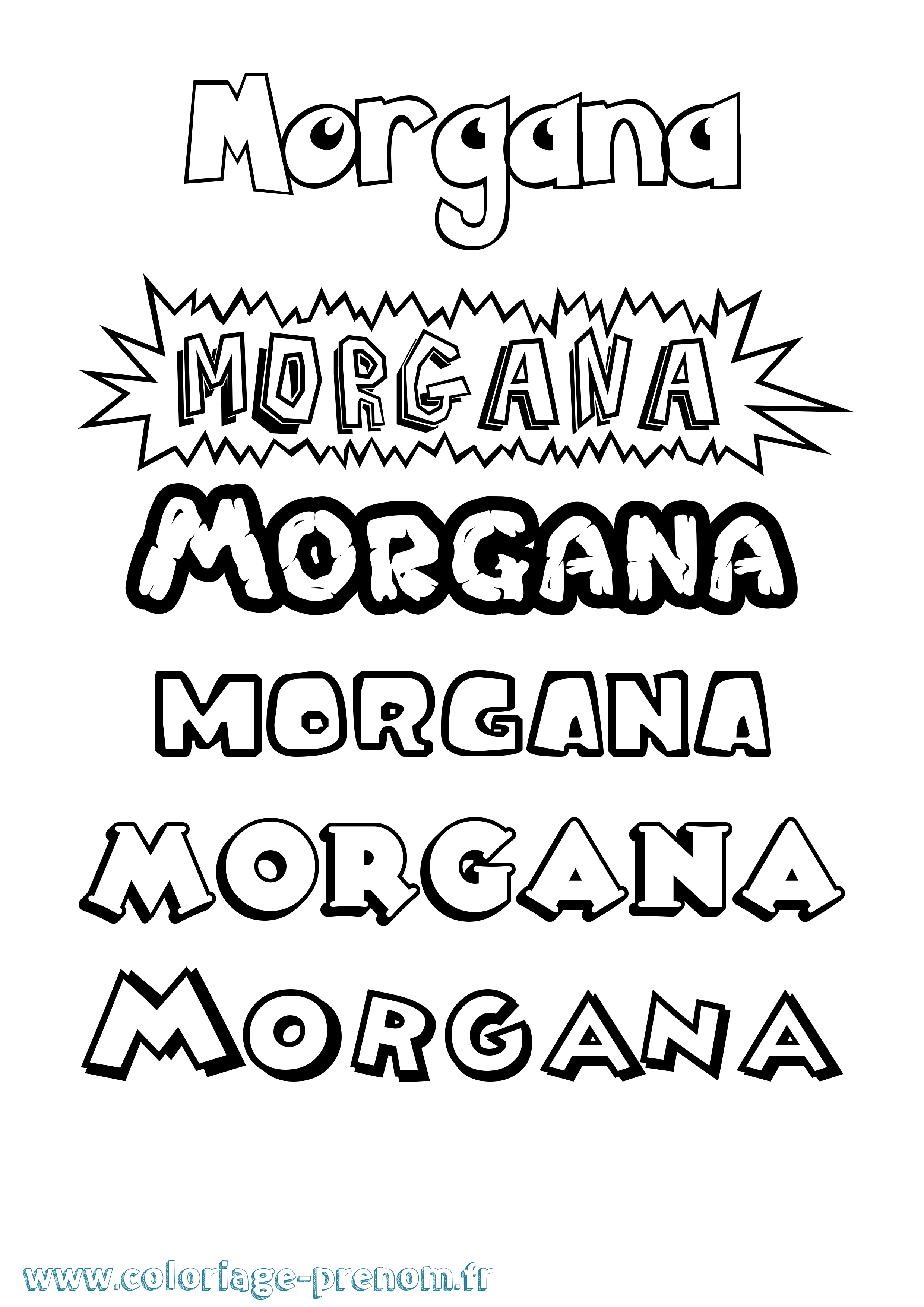 Coloriage prénom Morgana Dessin Animé