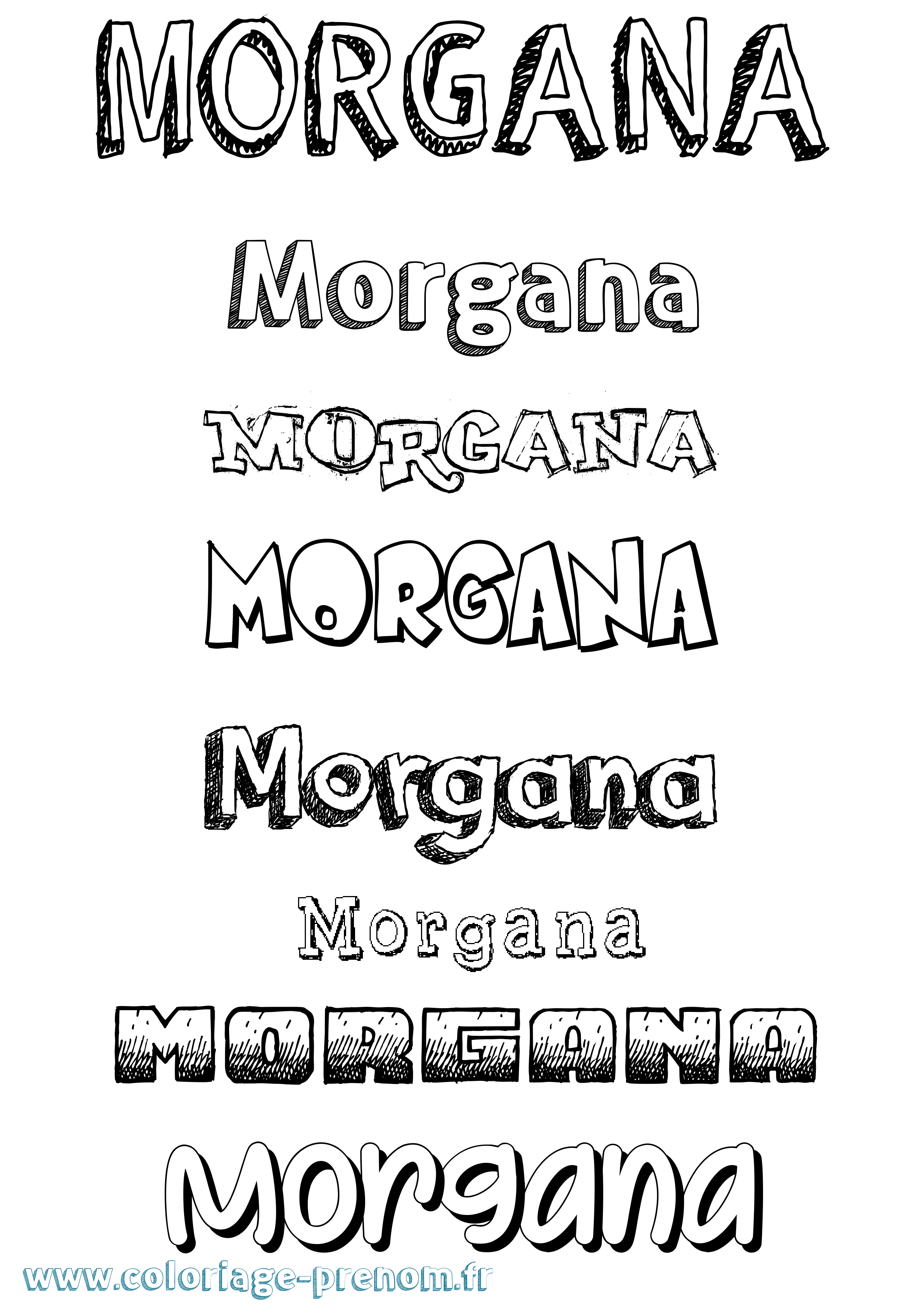 Coloriage prénom Morgana Dessiné