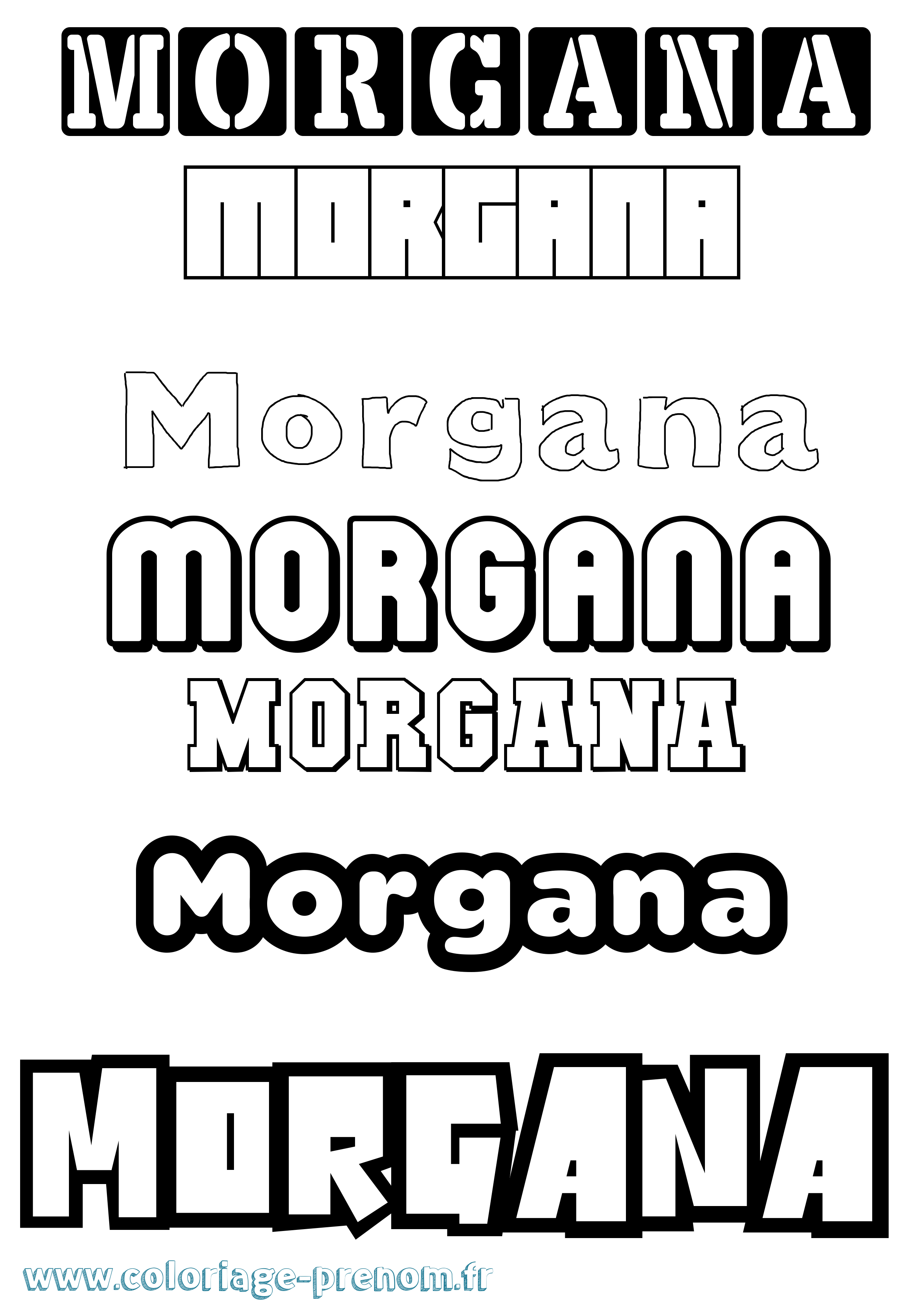 Coloriage prénom Morgana Simple