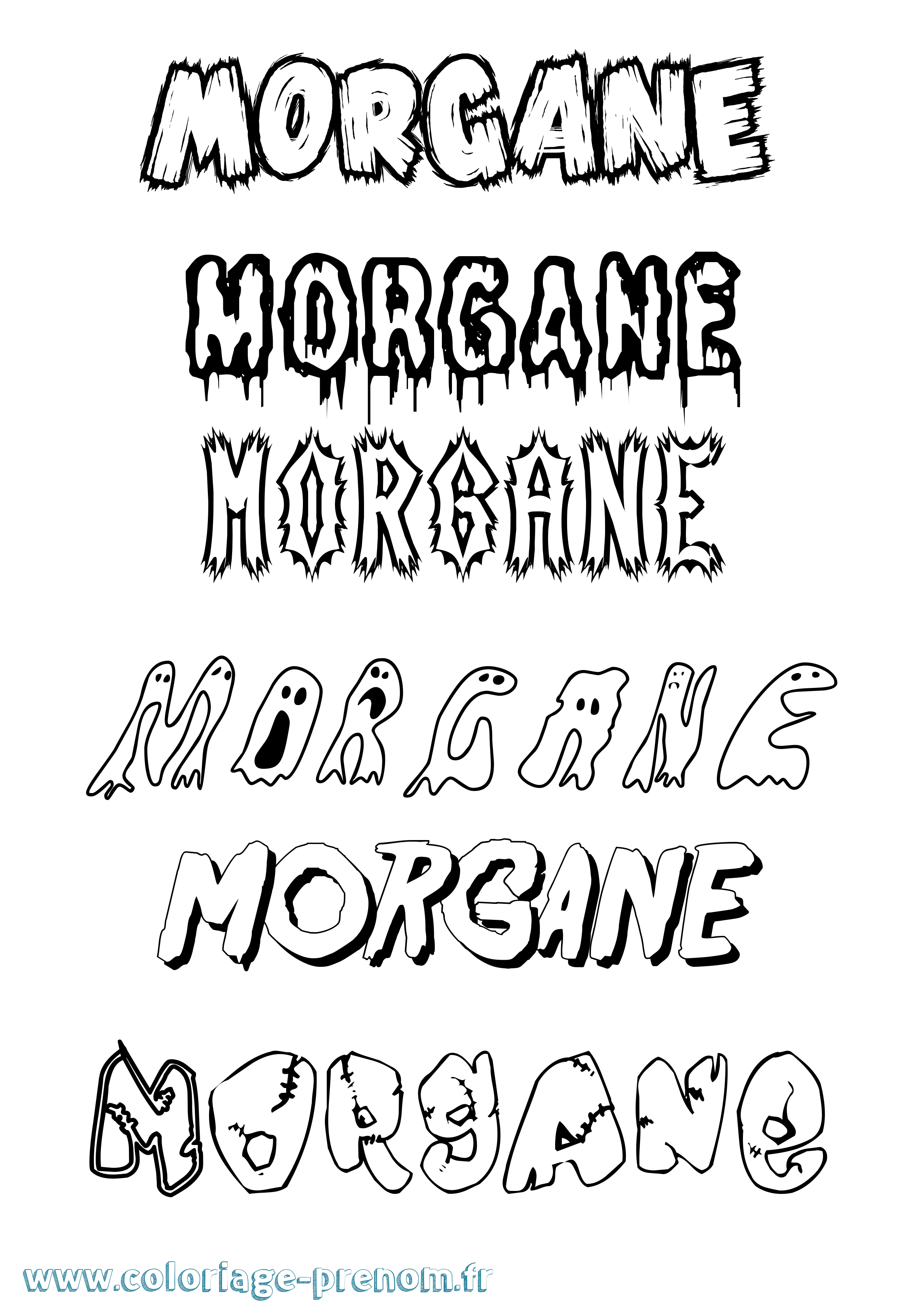 Coloriage prénom Morgane Frisson