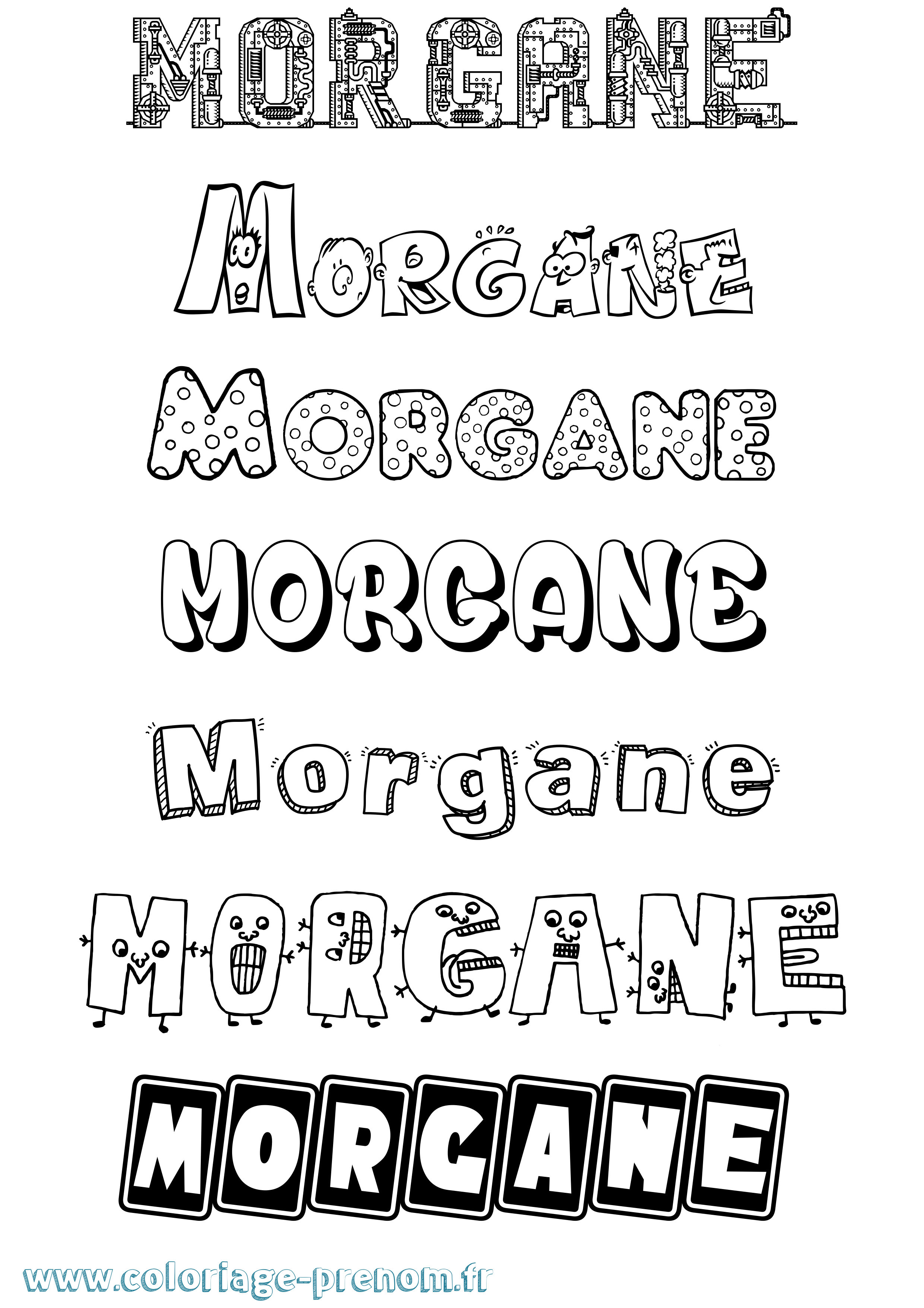 Coloriage prénom Morgane Fun